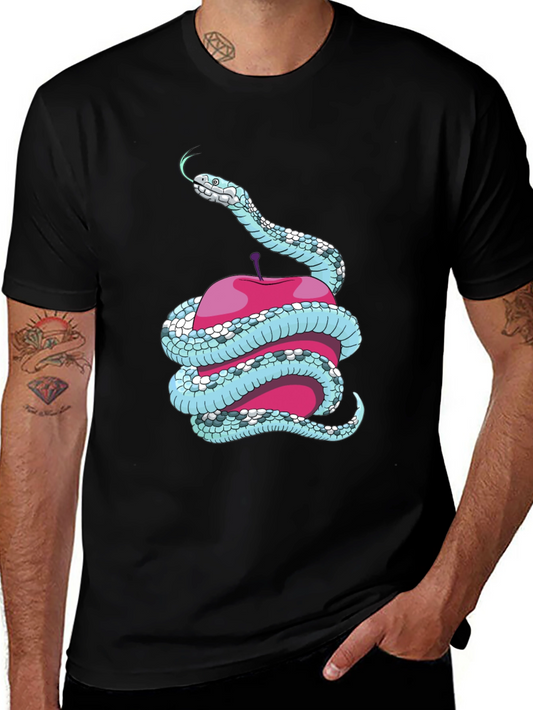 Snake and Apple Graphic Tee - Unique Design T-Shirt
