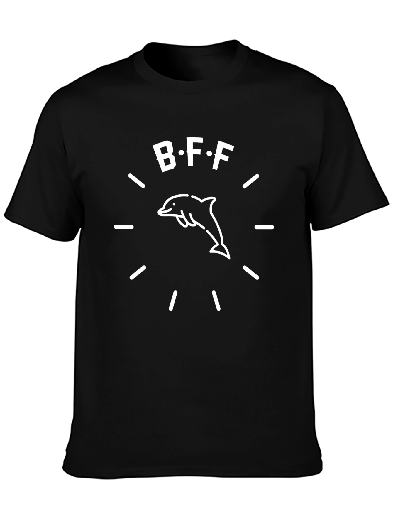 Black BFF Dolphin Graphic T-Shirt
