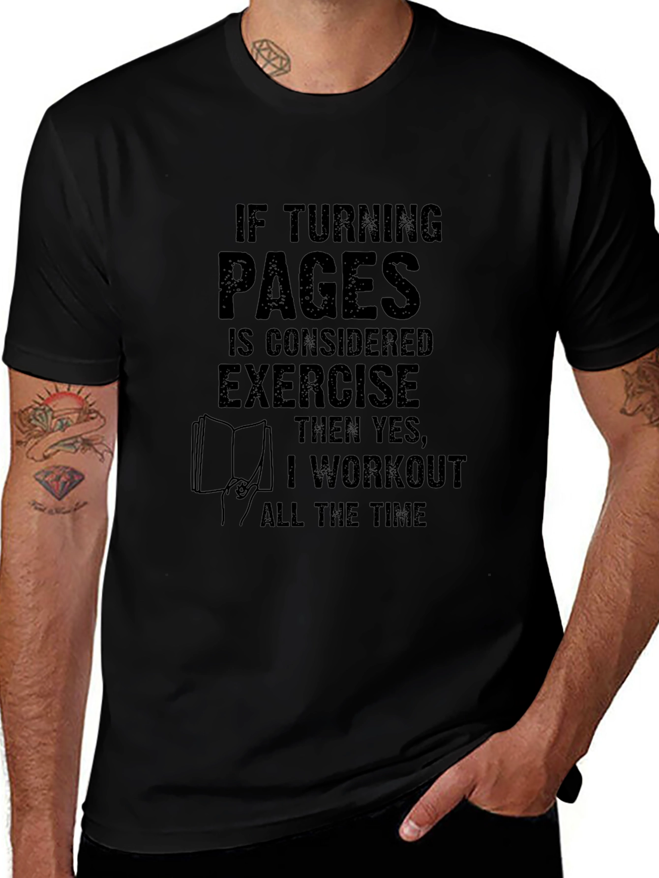 Funny Reader Workout T-Shirt - Book Lover Tee