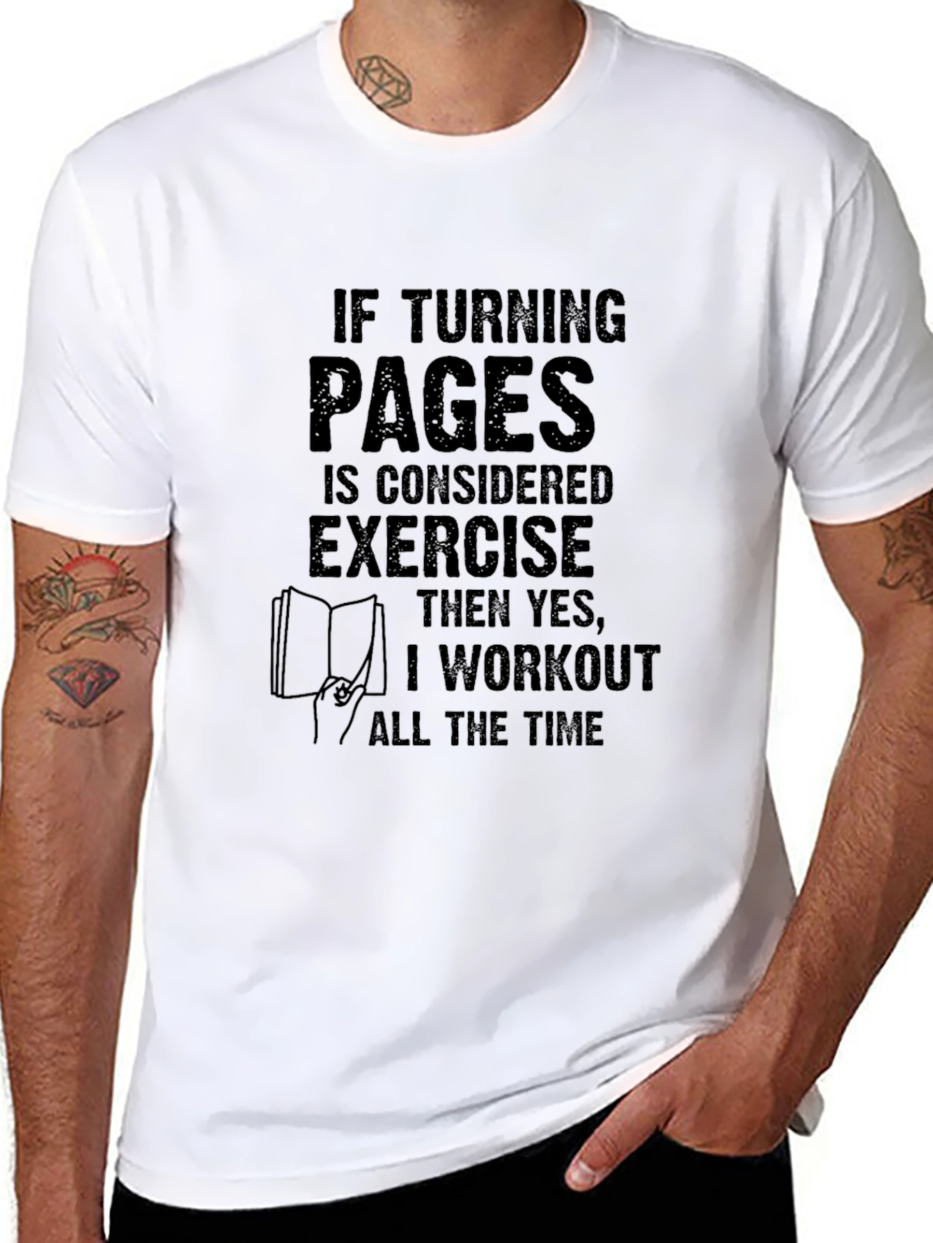 Funny Reader Workout T-Shirt - Book Lover Tee