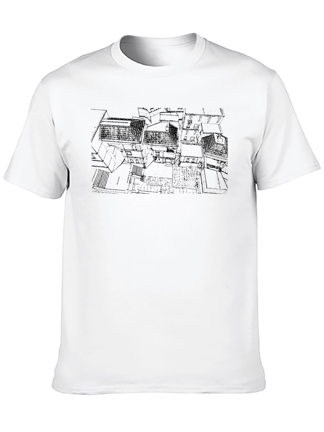 Architectural Print Black T-Shirt