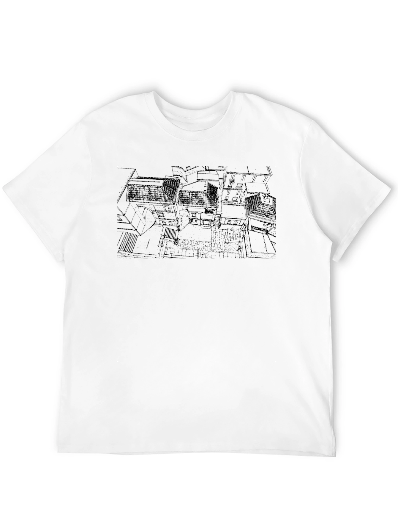 Architectural Print Black T-Shirt