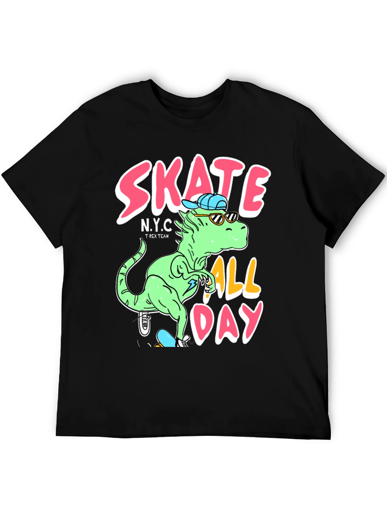 Skate All Day Dinosaur Graphic Tee