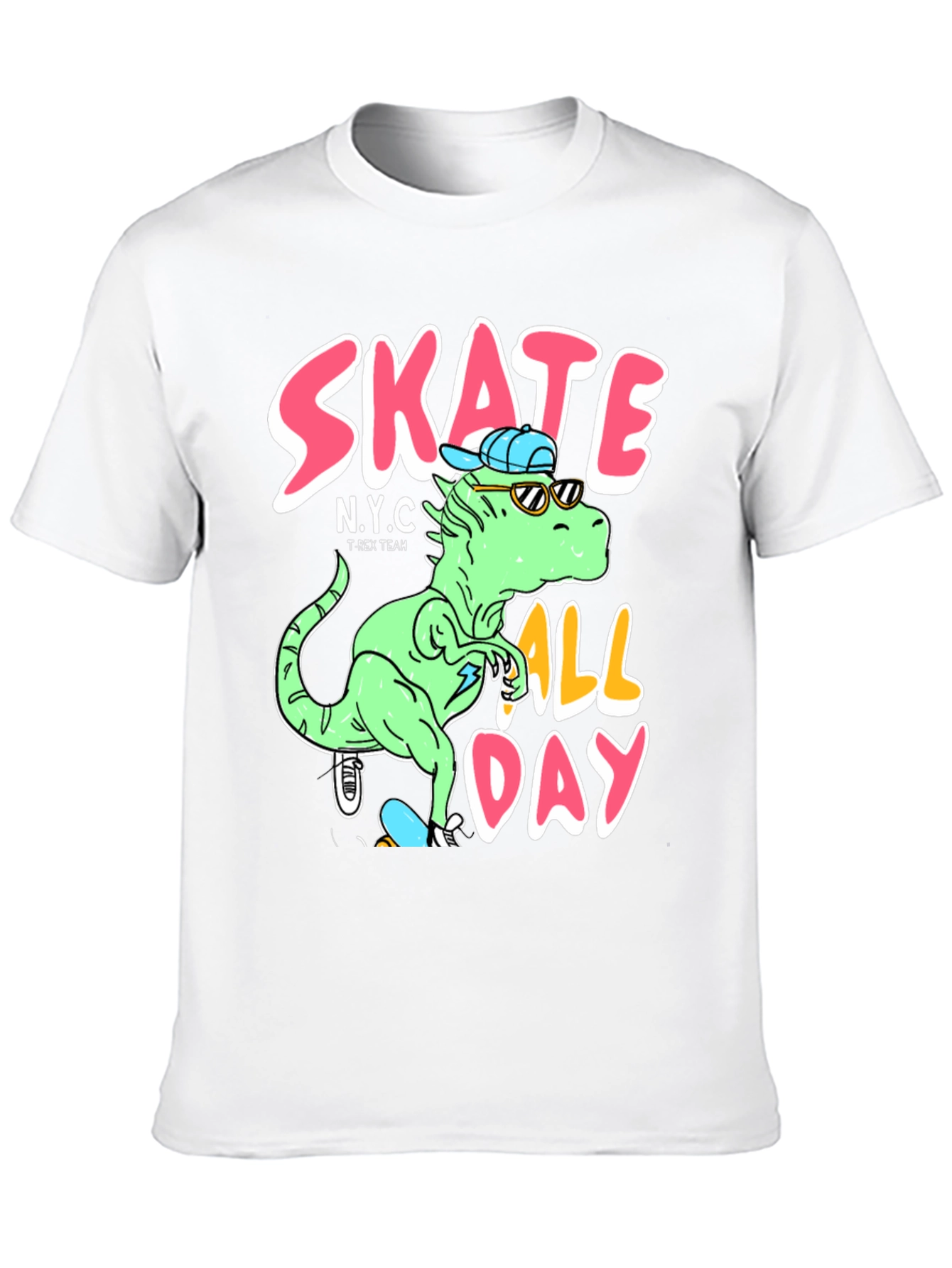 Skate All Day Dinosaur Graphic Tee