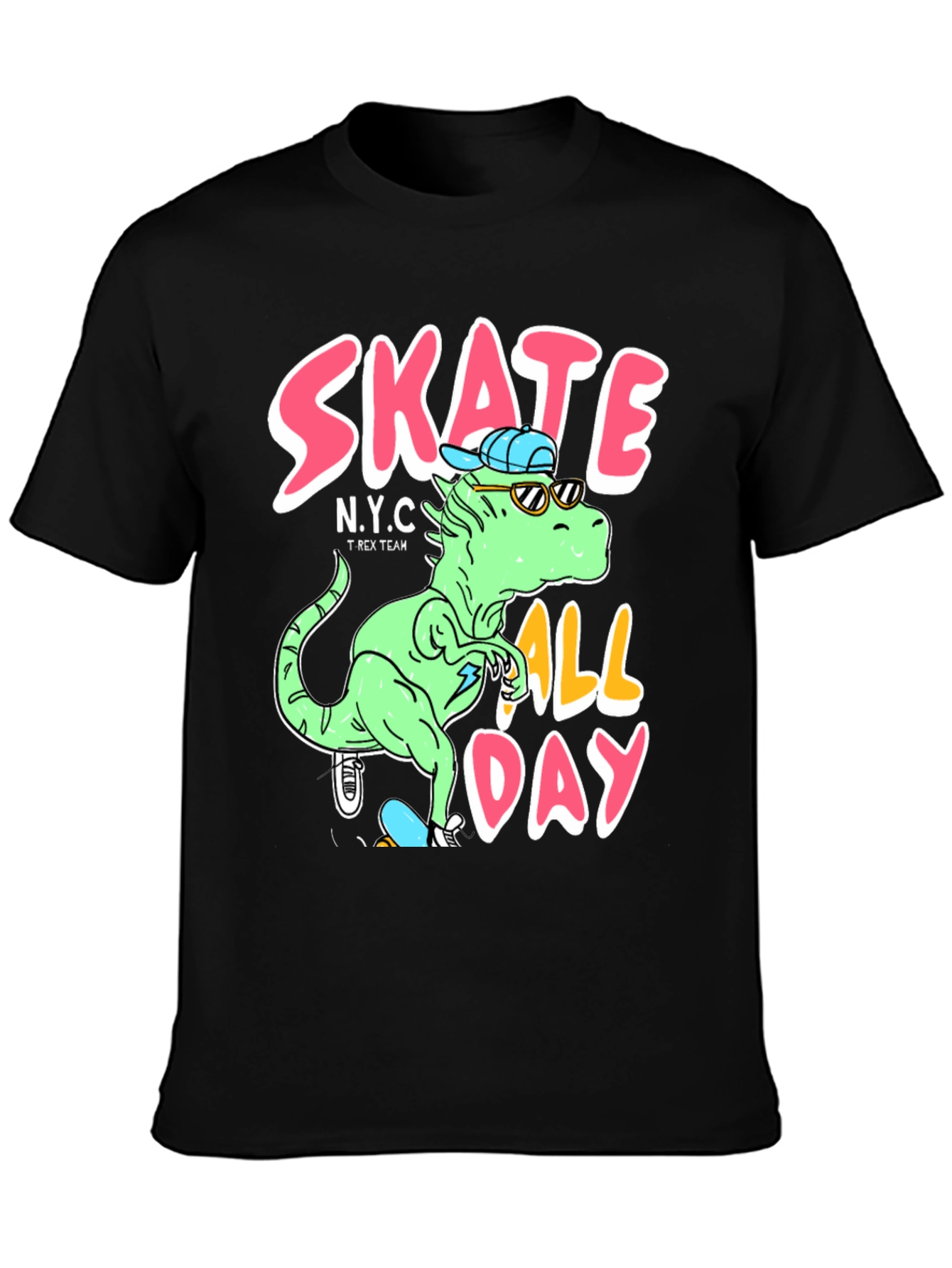 Skate All Day Dinosaur Graphic Tee