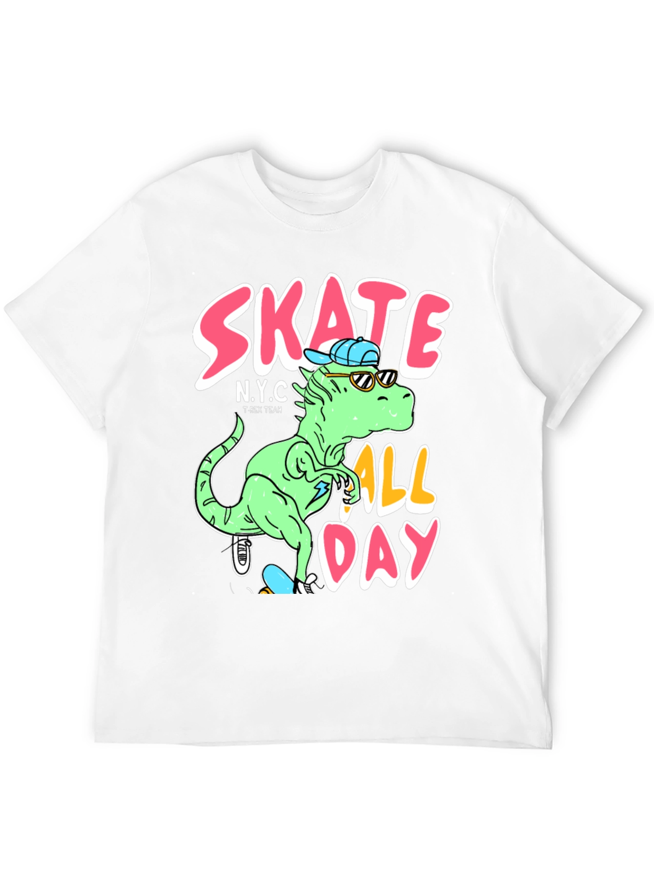 Skate All Day Dinosaur Graphic Tee