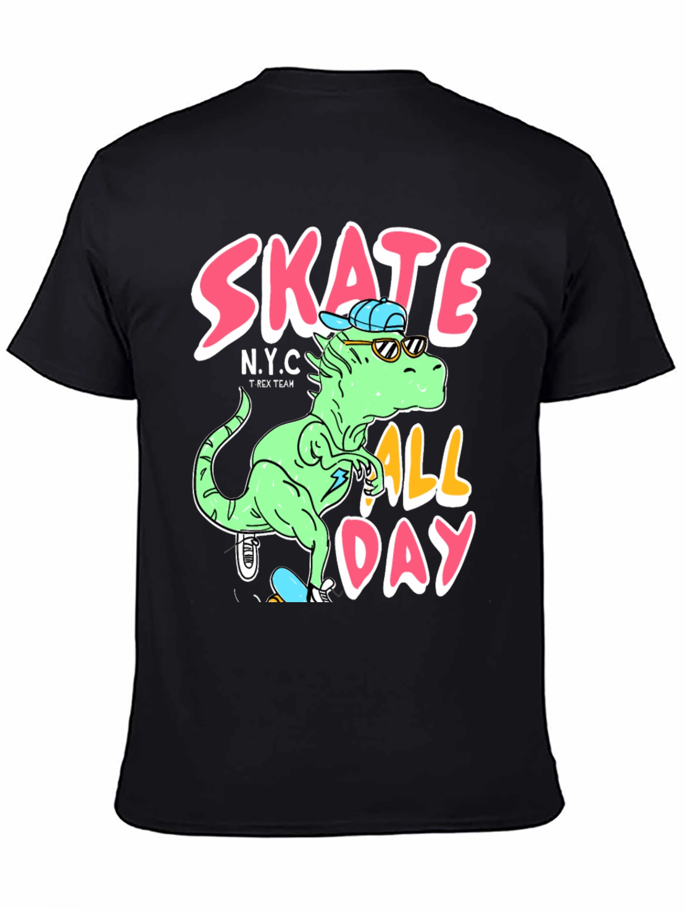 Skate All Day Dinosaur Graphic Tee