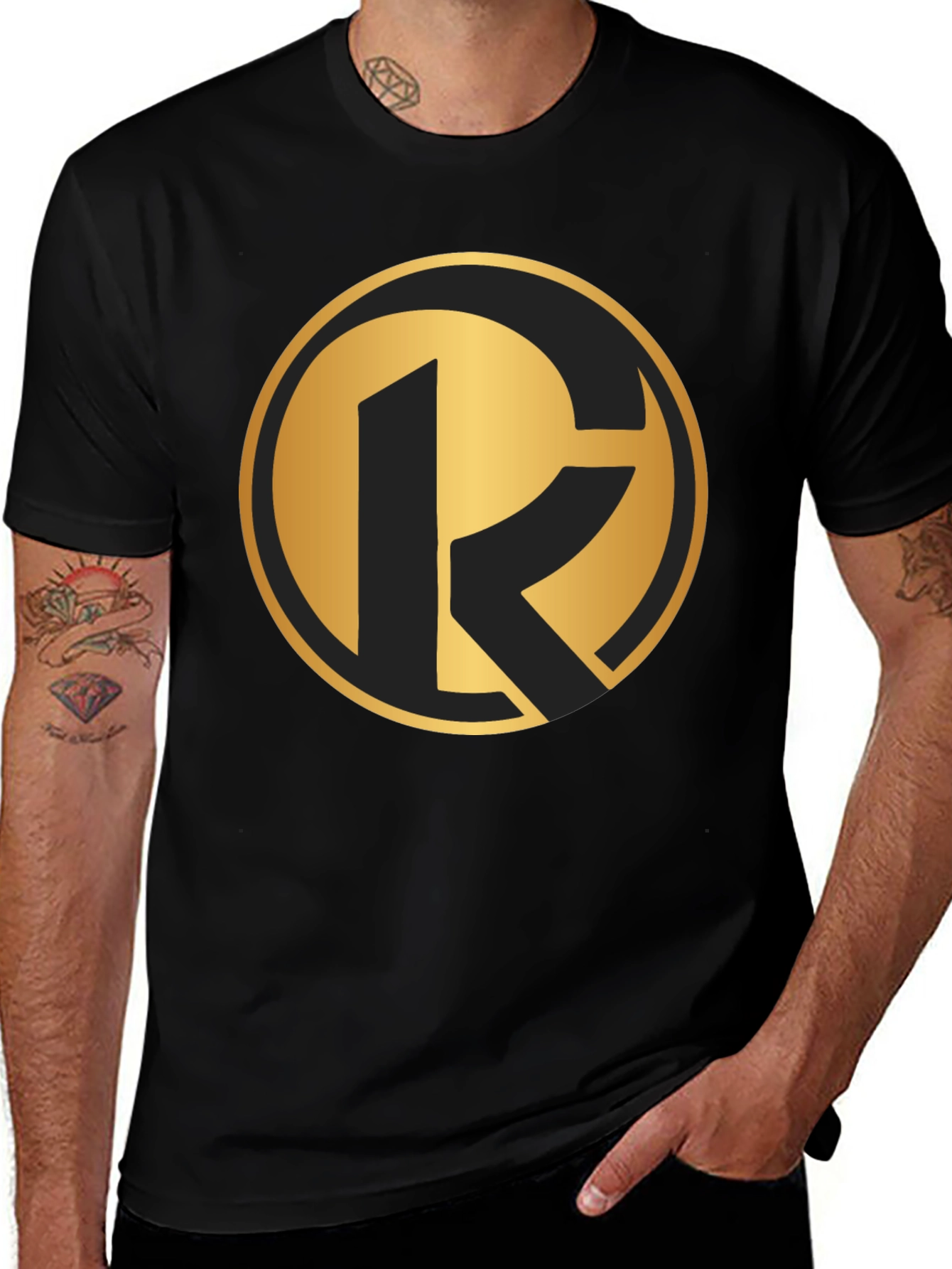 Bold Gold Logo Black T-Shirt