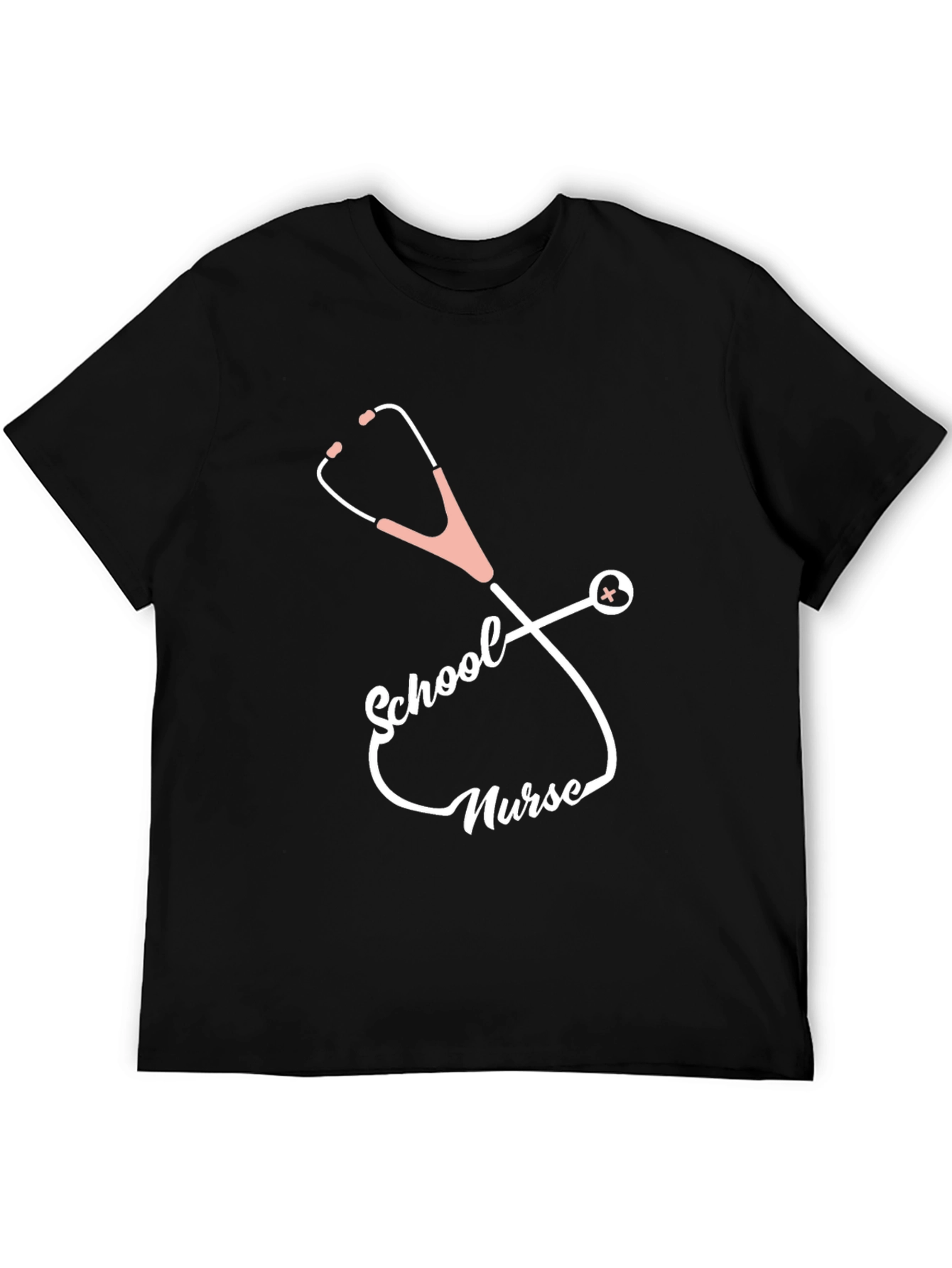 School Nurse Stethoscope T-Shirt - Black