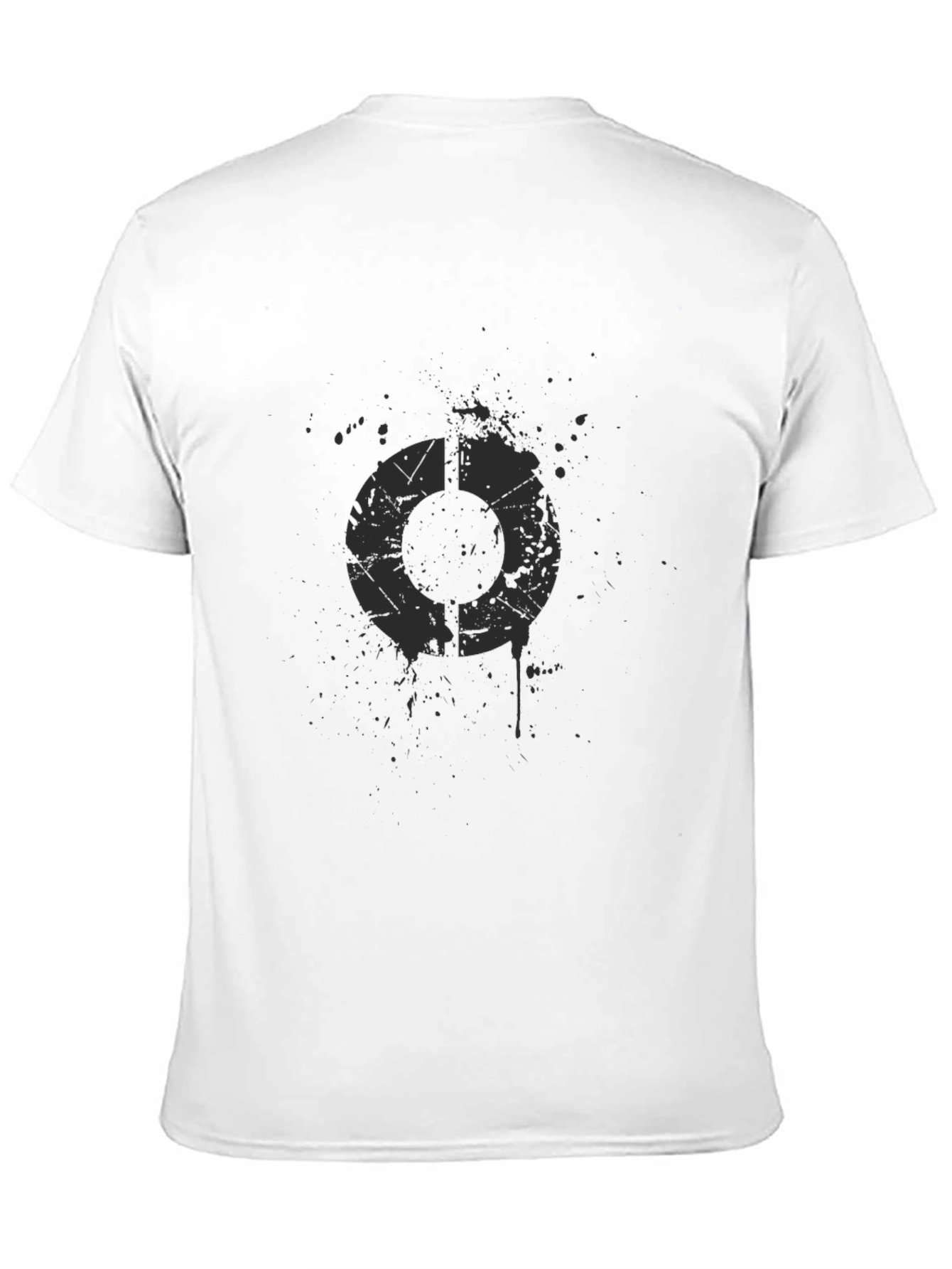 Distressed Circle Graphic Black T-Shirt