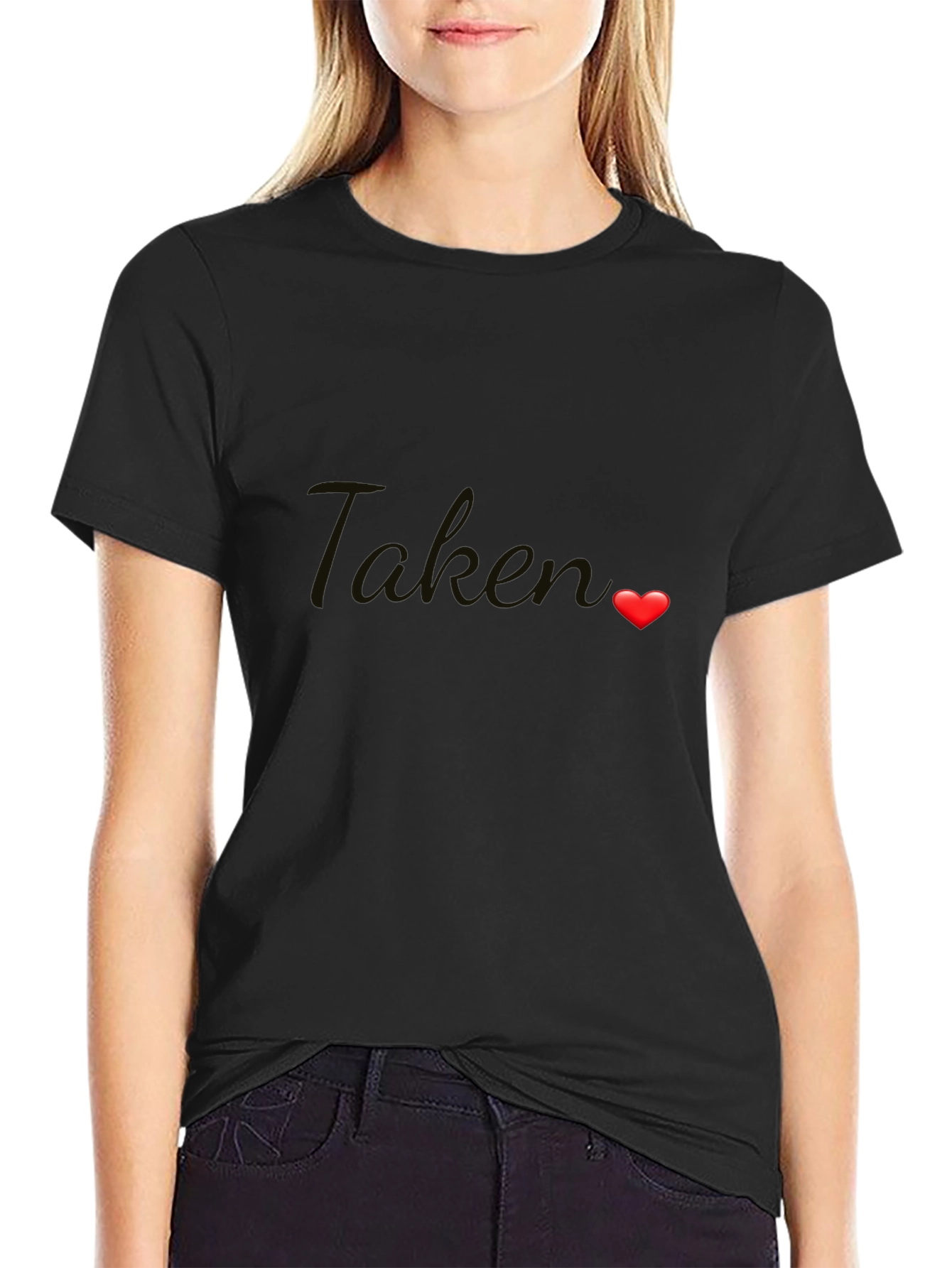 Taken Heart Graphic Tee - Black Crew Neck
