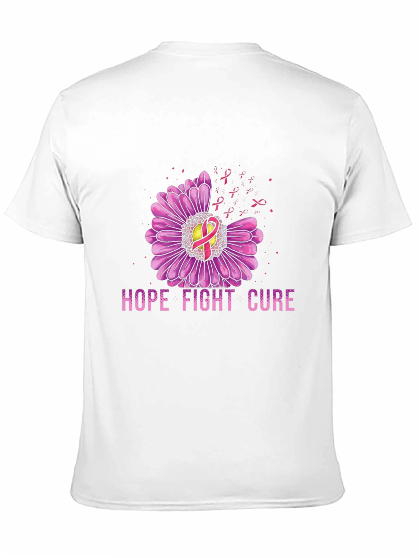 Hope Fight Cure Breast Cancer Awareness Graphic T-Shirt