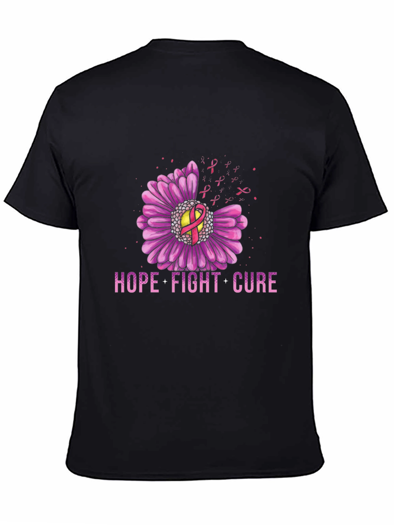 Hope Fight Cure Breast Cancer Awareness Graphic T-Shirt