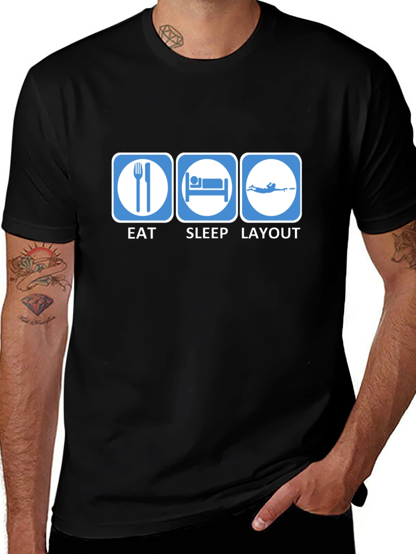Eat Sleep Layout T-Shirt | Funny Scuba Diving Tee