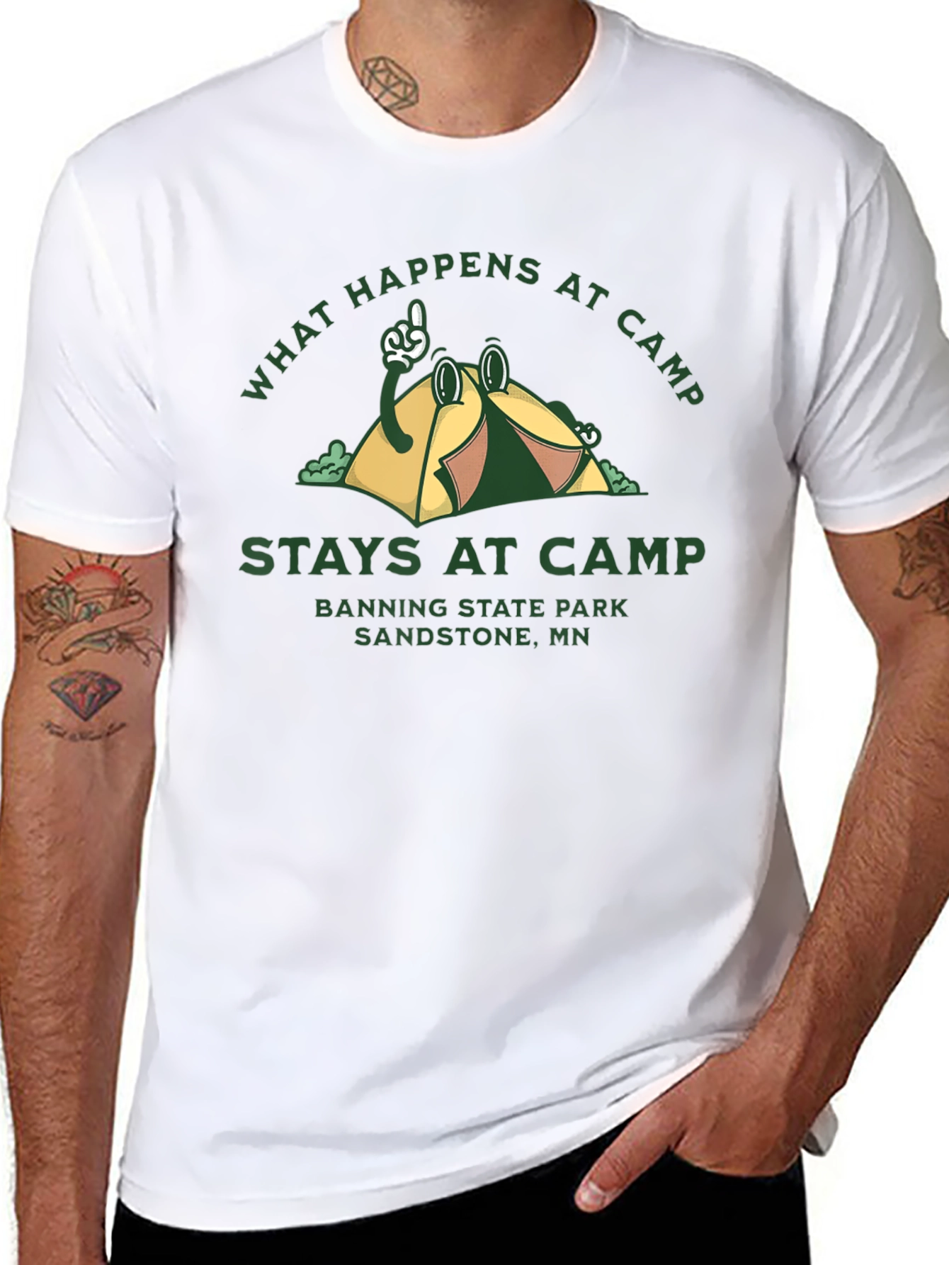 Camp Graphic T-Shirt - What Happens at Camp Stays