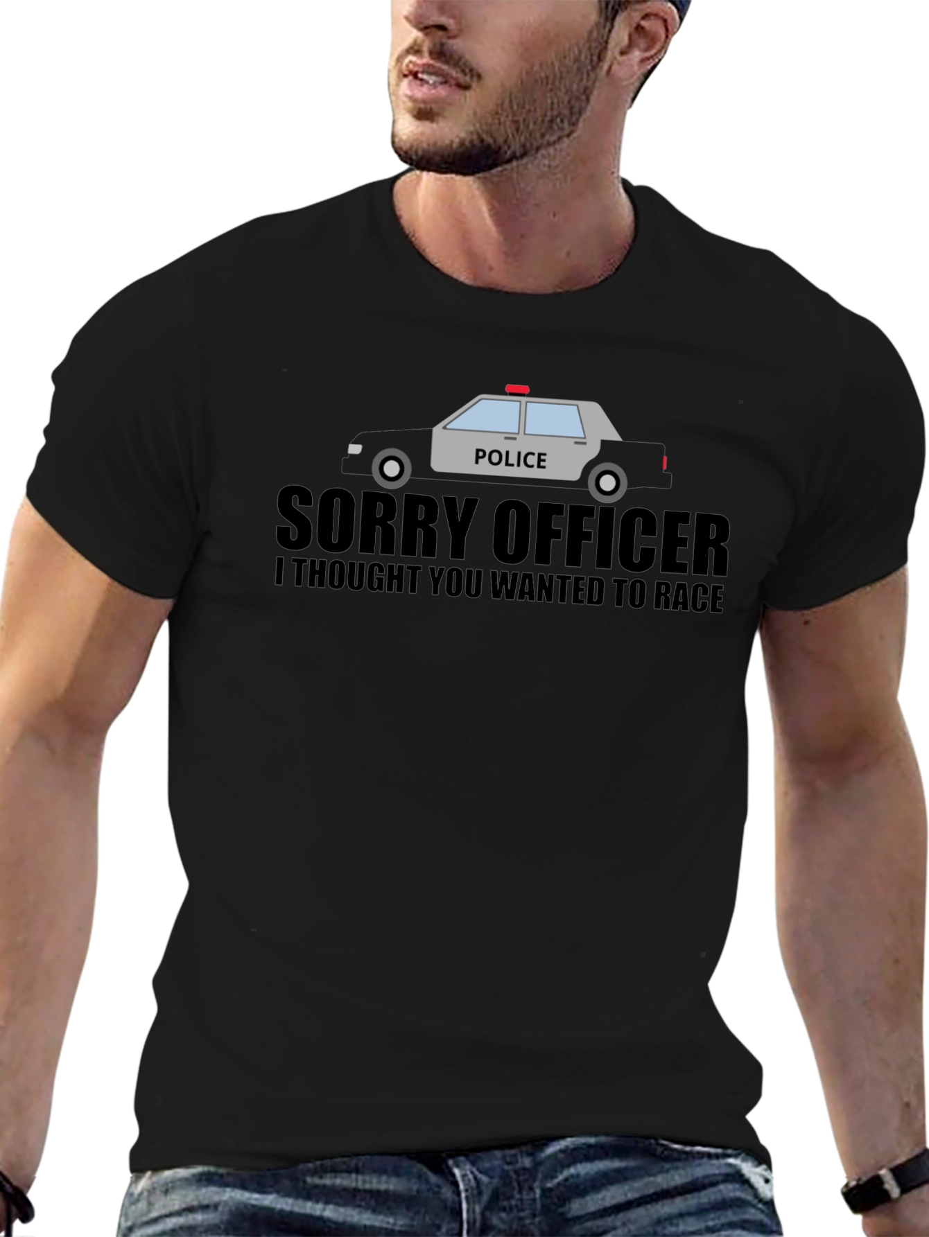 Sorry Officer Race Car Graphic T-Shirt