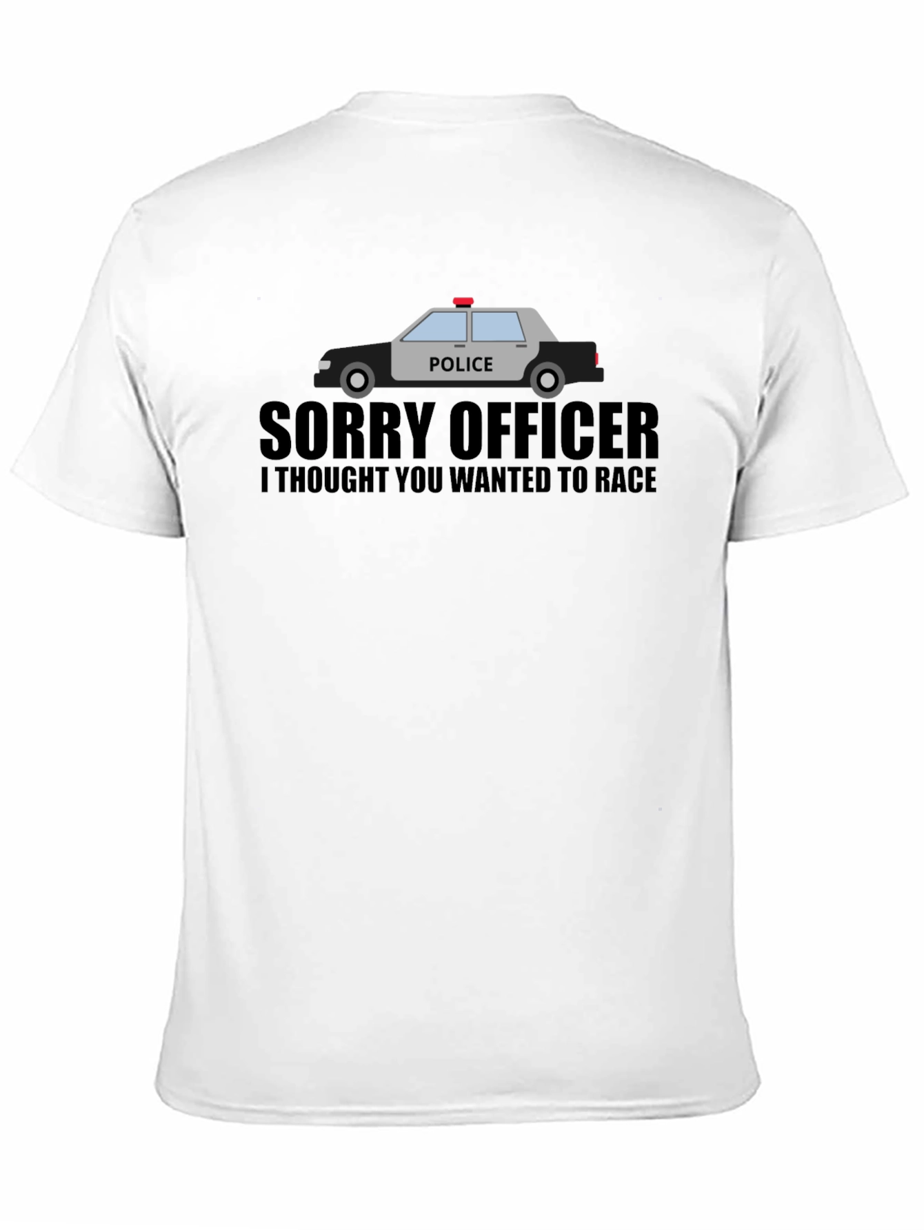 Sorry Officer Race Car Graphic T-Shirt