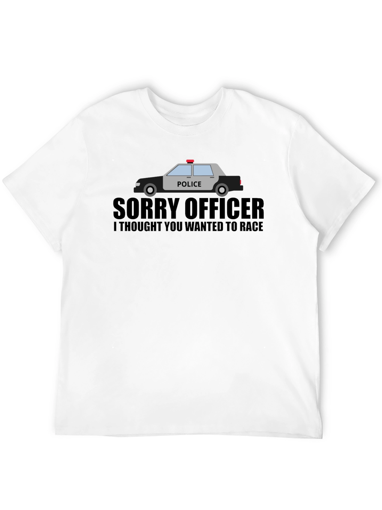 Sorry Officer Race Car Graphic T-Shirt