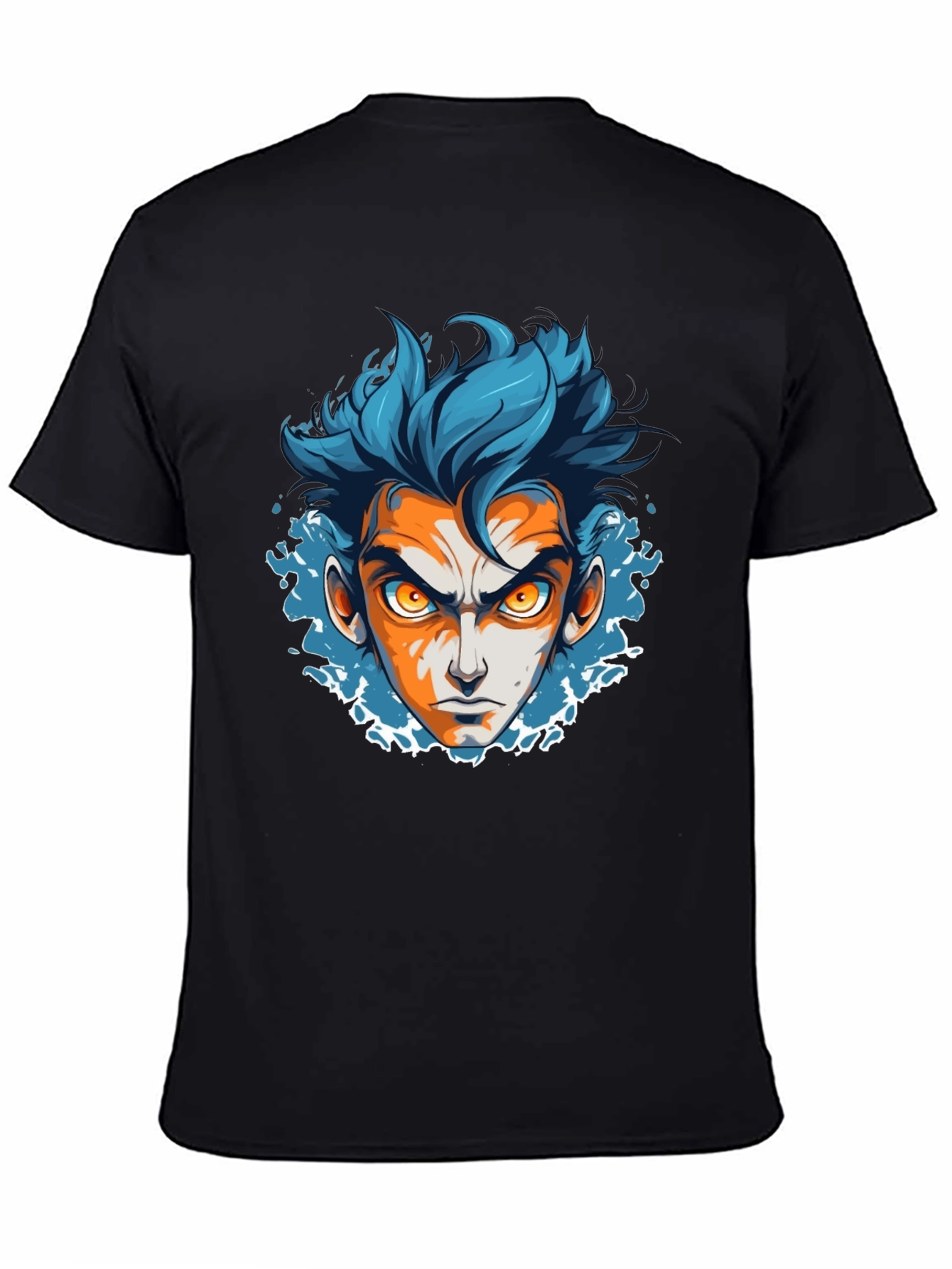 Anime Face Graphic Black T-Shirt