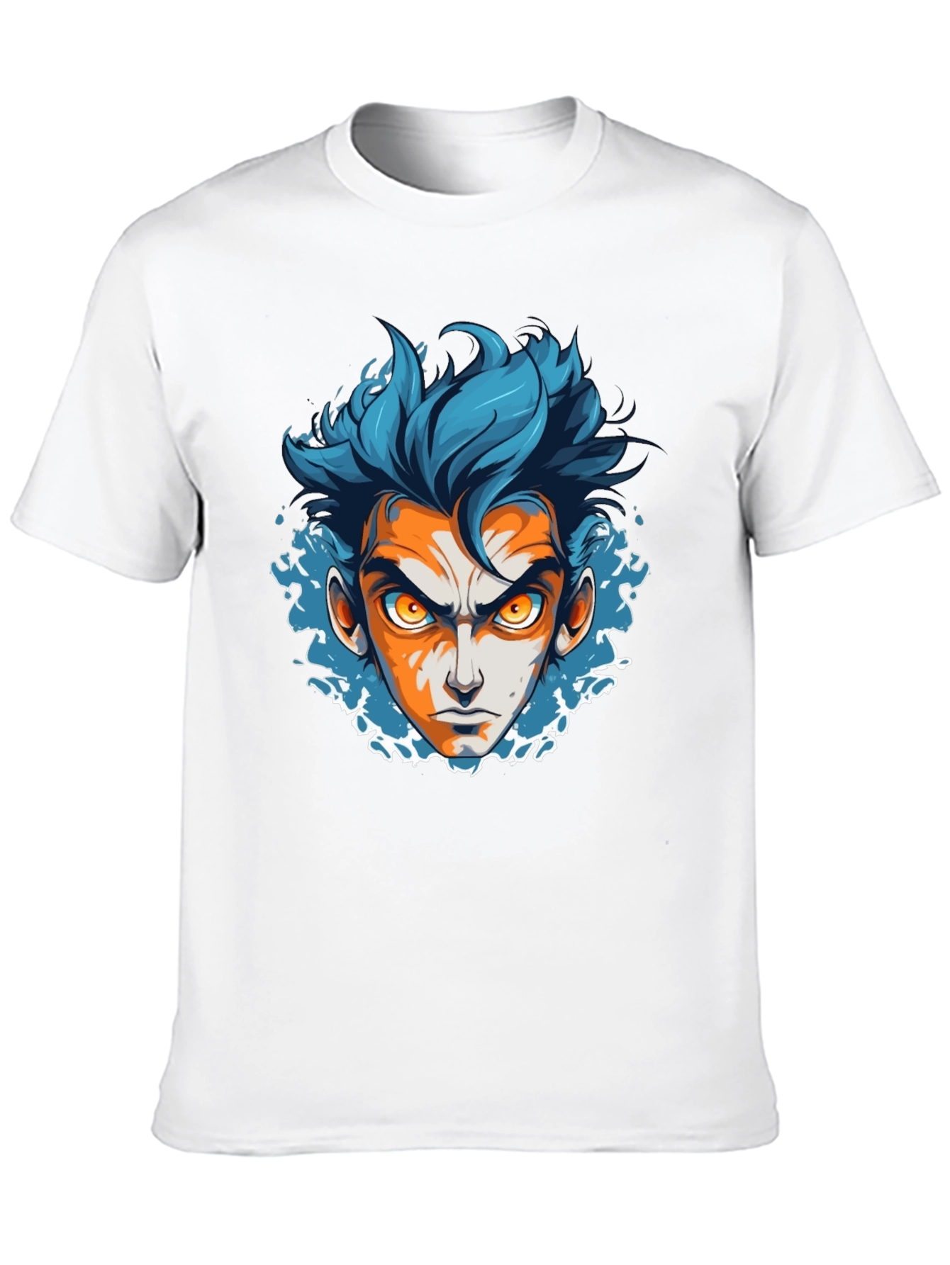 Anime Face Graphic Black T-Shirt