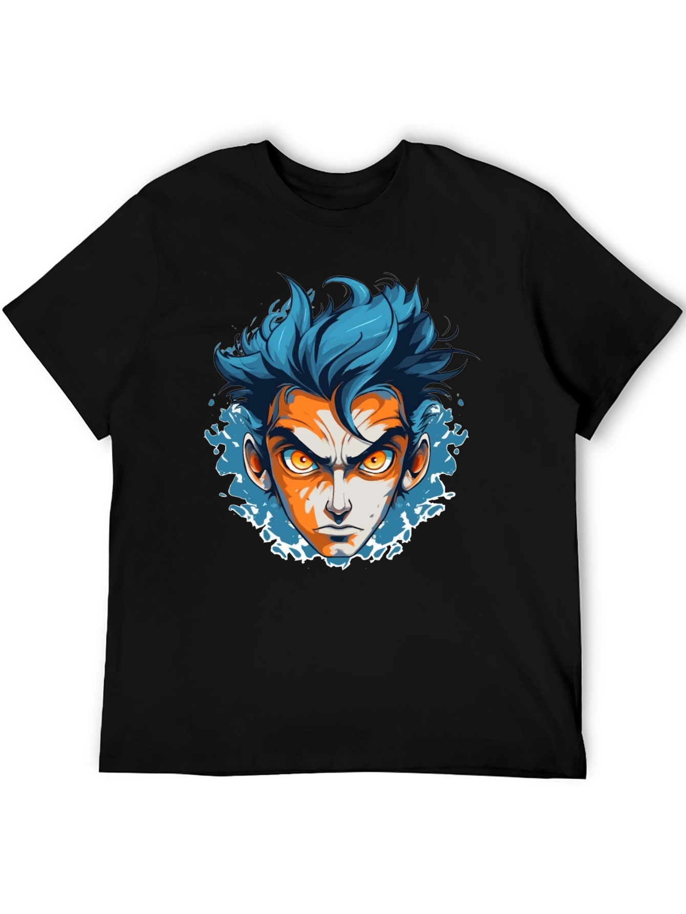 Anime Face Graphic Black T-Shirt