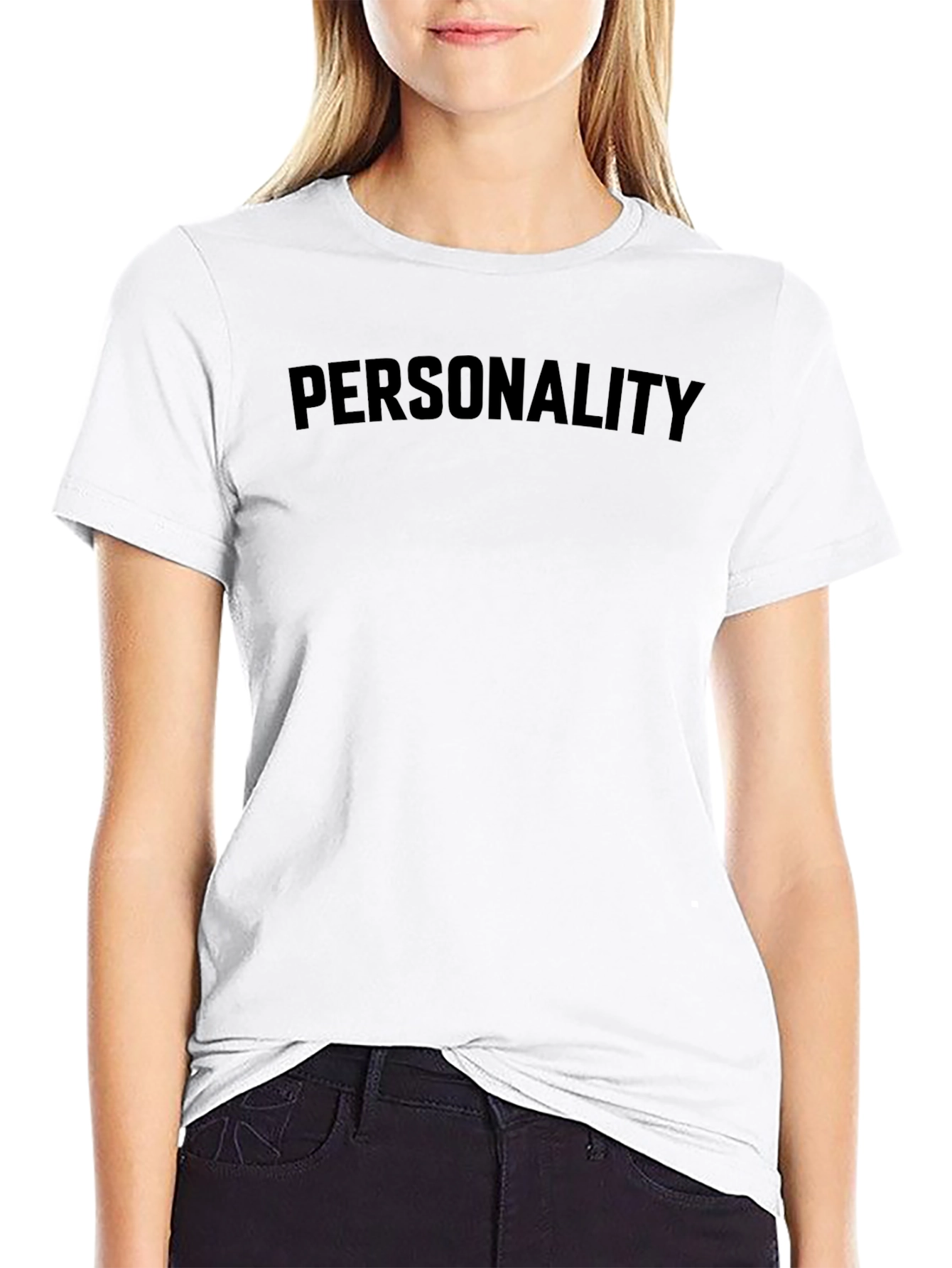 Personality Graphic Tee - Black Cotton Comfort