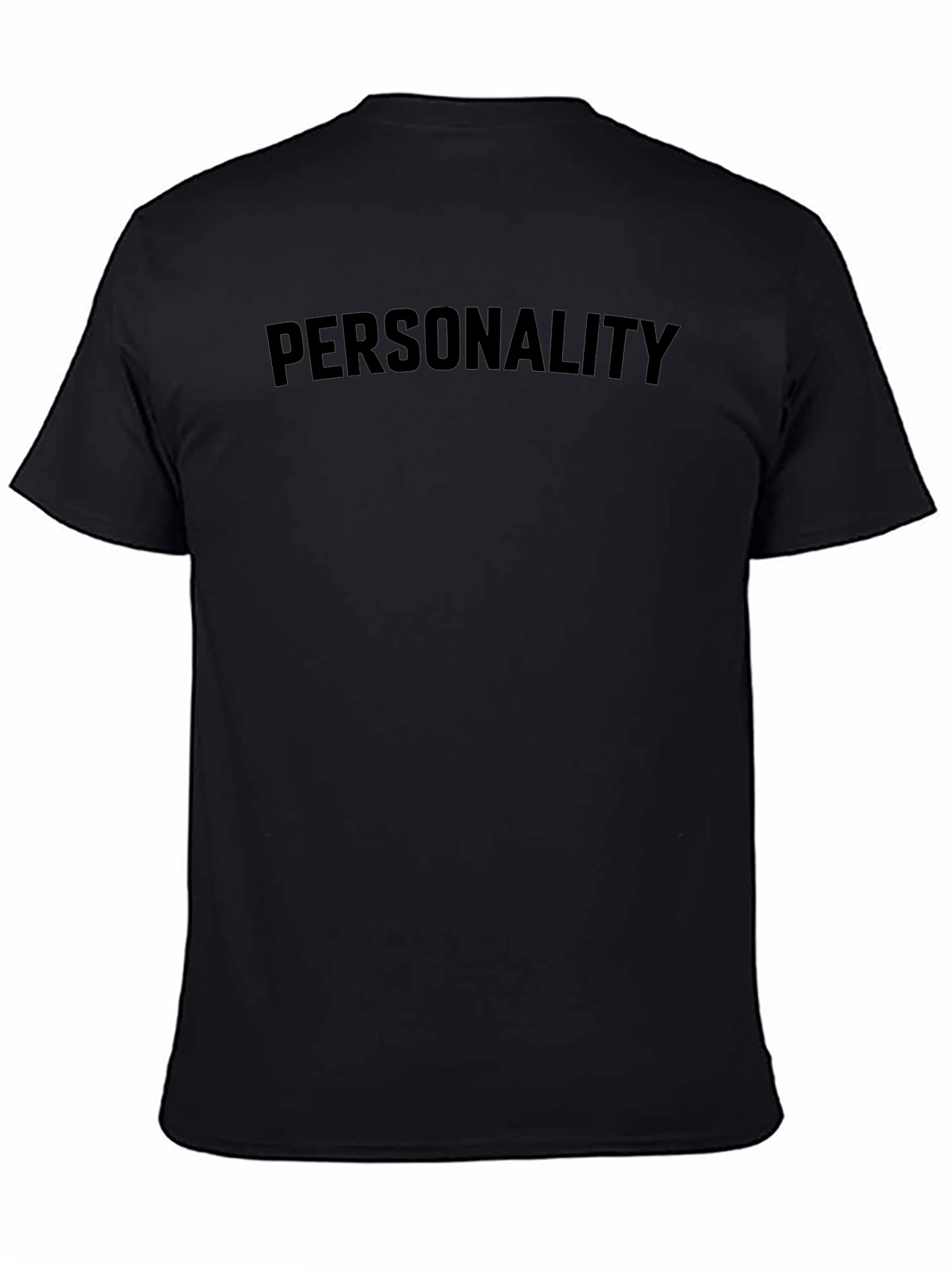 Personality Graphic Tee - Black Cotton Comfort