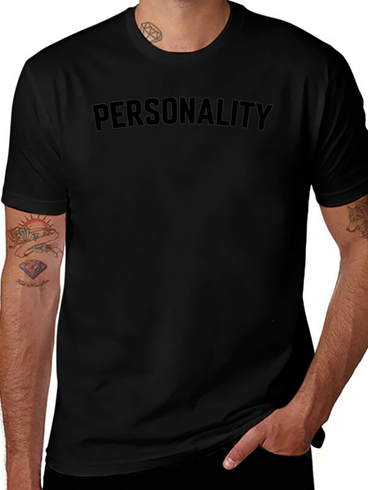 Personality Graphic Tee - Black Cotton Comfort