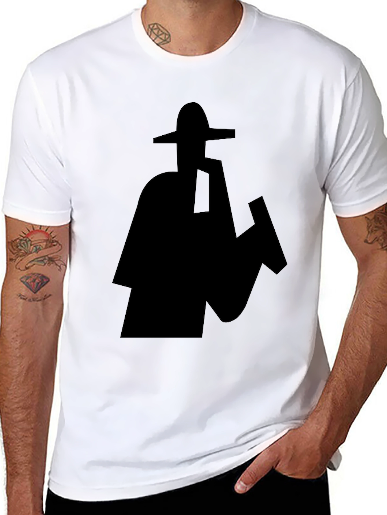 Silhouette Sombrero Graphic Black T-Shirt