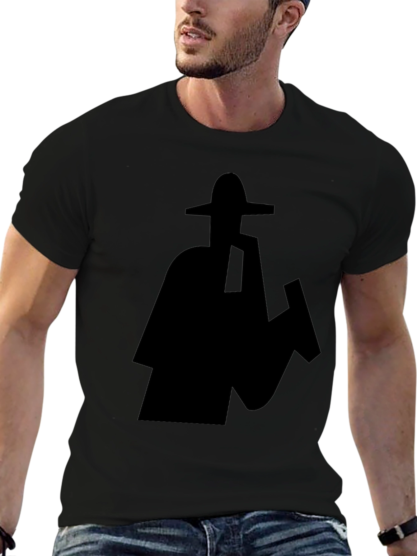 Silhouette Sombrero Graphic Black T-Shirt