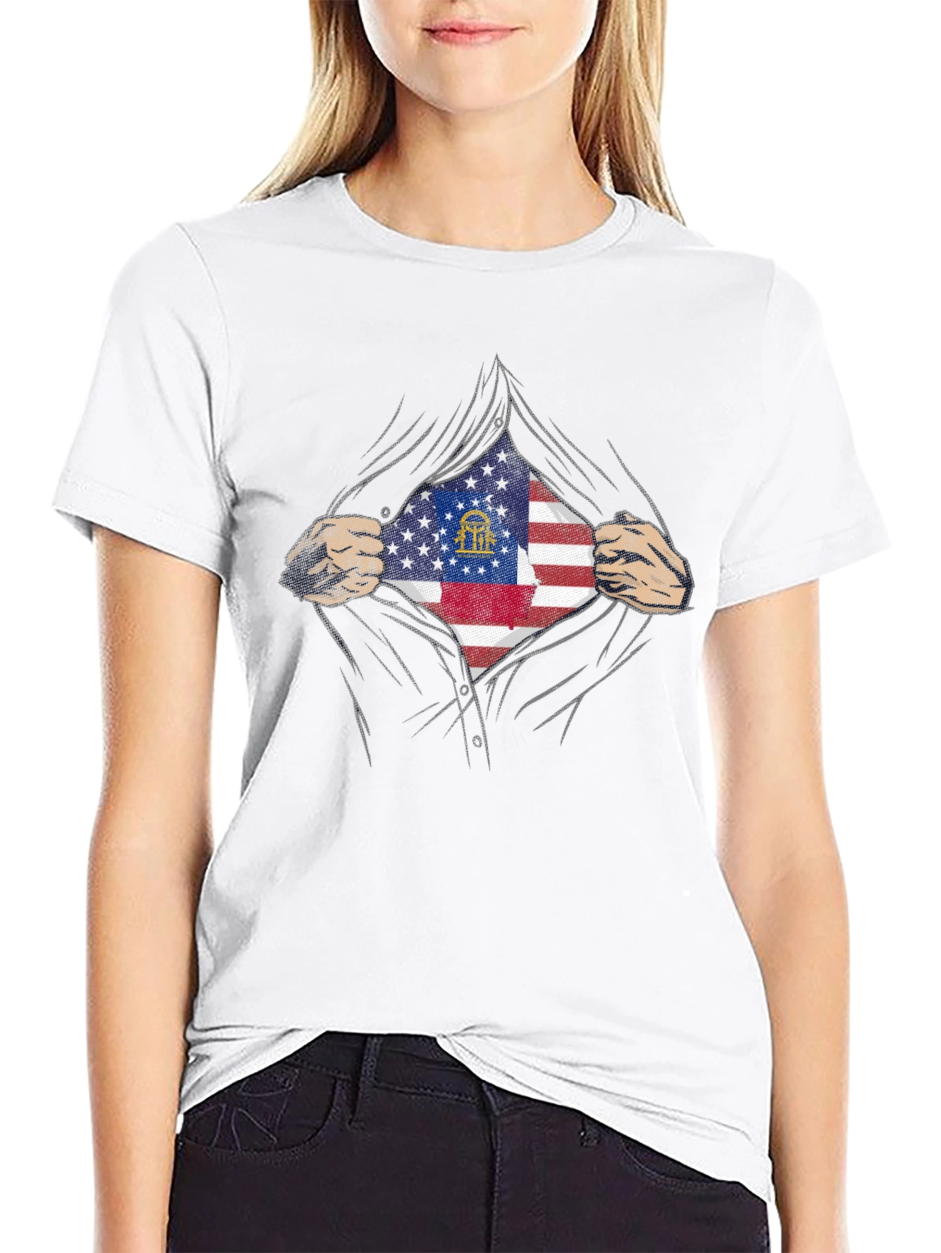 Georgia Flag Hero T-Shirt - Patriotic Pride