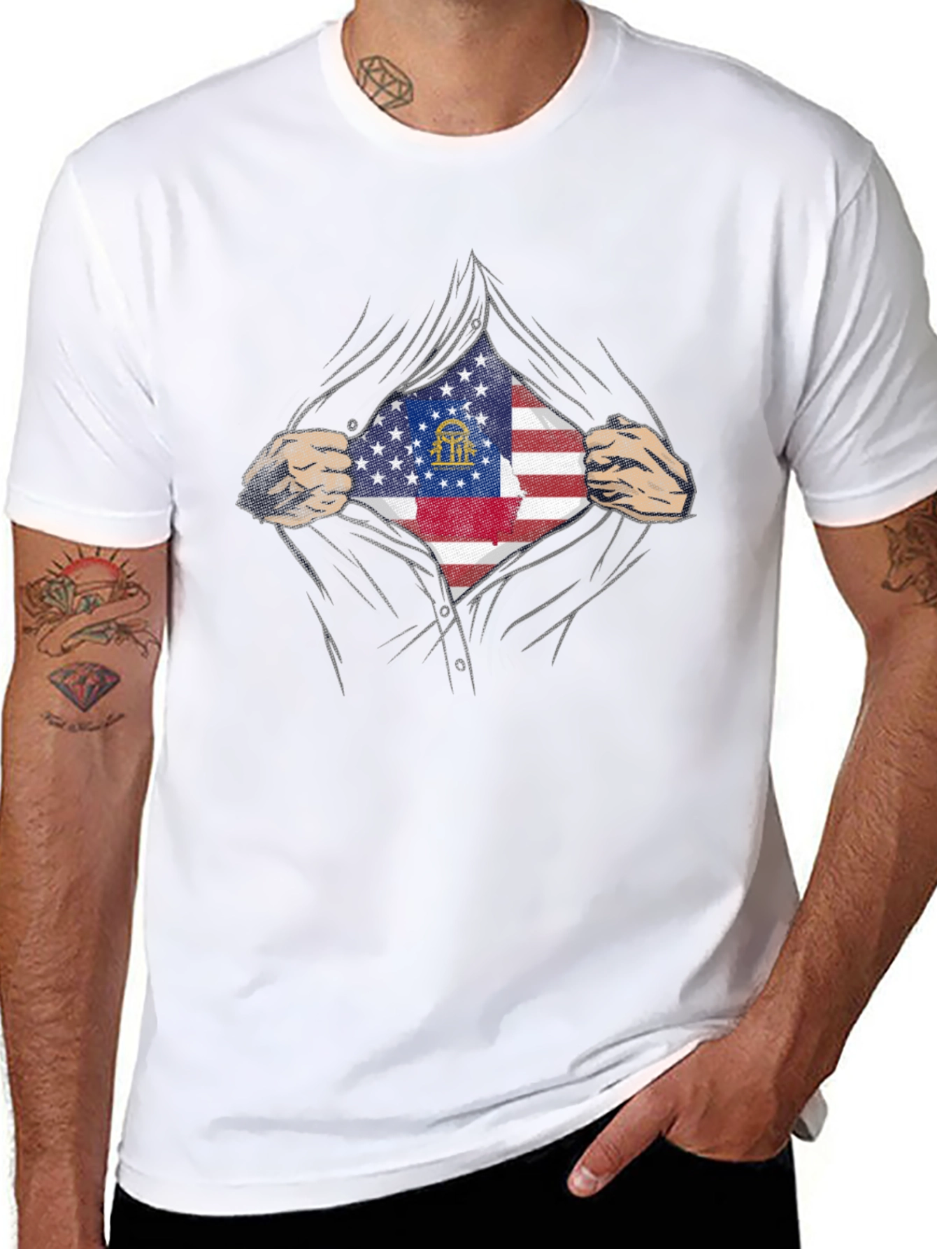 Georgia Flag Hero T-Shirt - Patriotic Pride