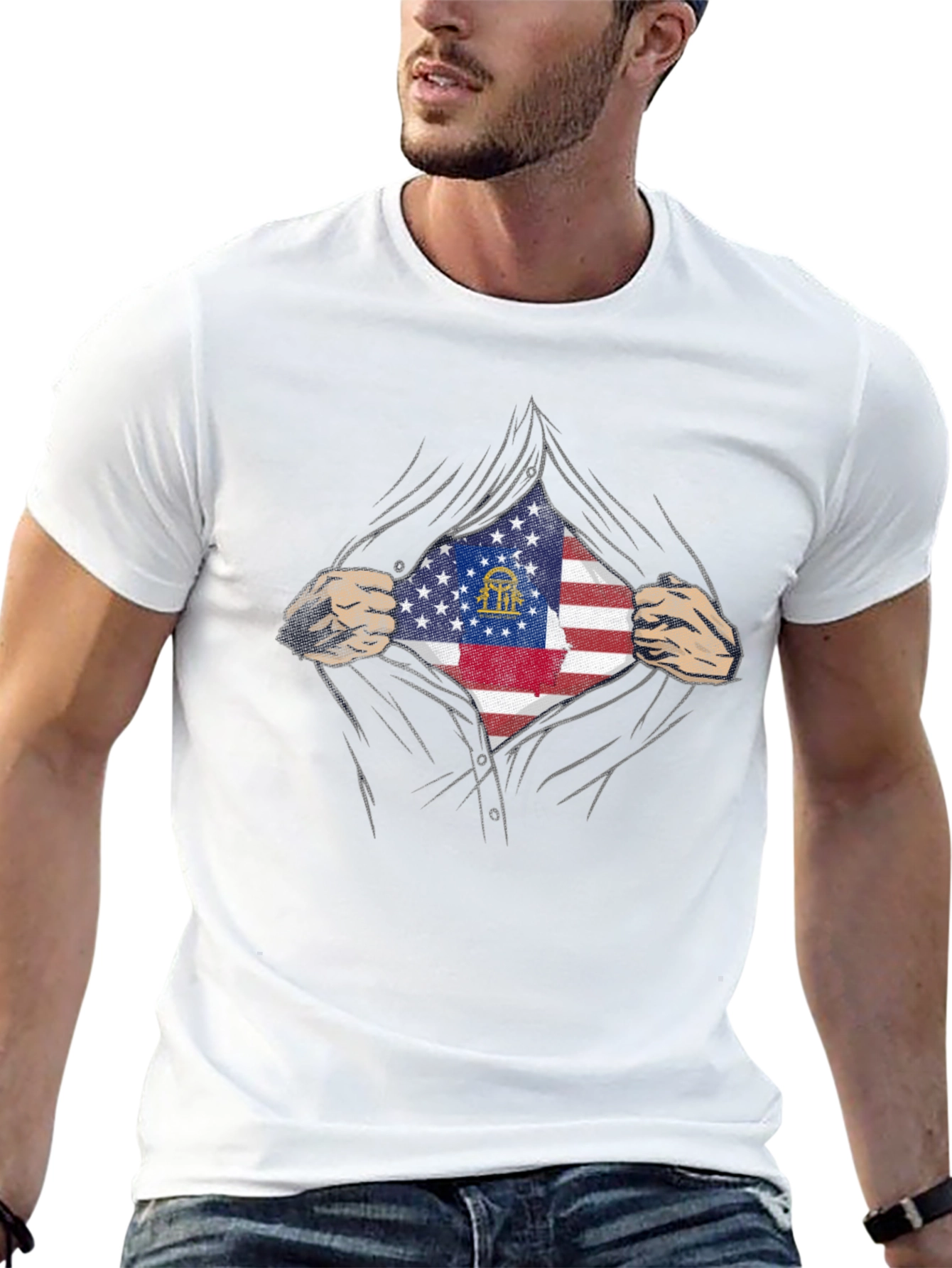 Georgia Flag Hero T-Shirt - Patriotic Pride