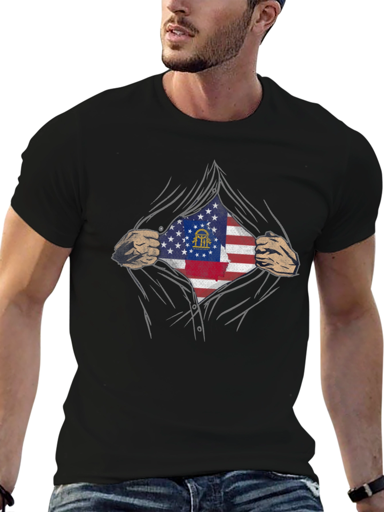 Georgia Flag Hero T-Shirt - Patriotic Pride