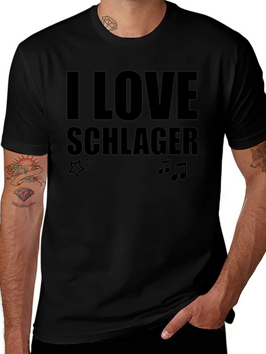 I Love Schlager Black T-Shirt