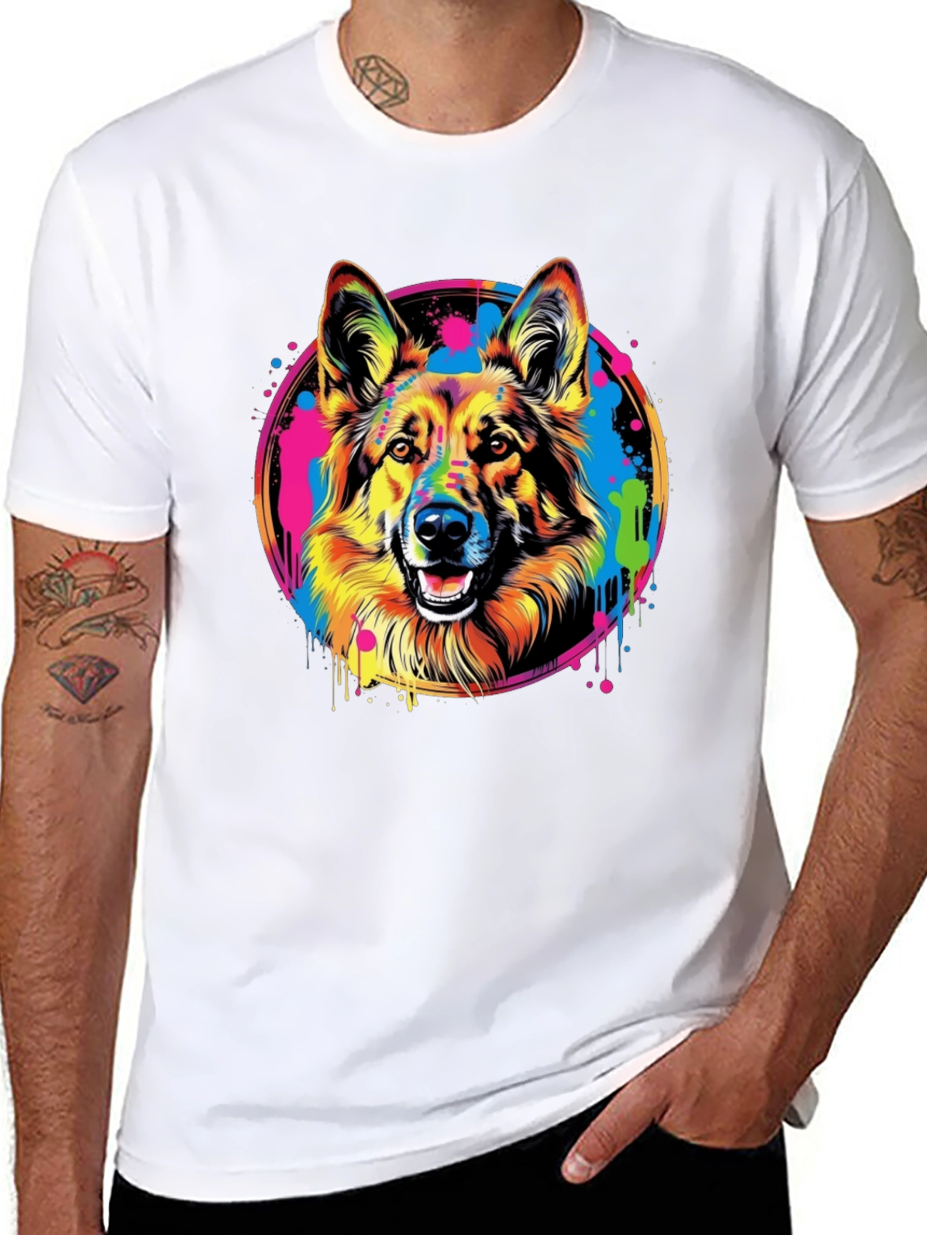 Vibrant German Shepherd Graphic Tee - Unisex