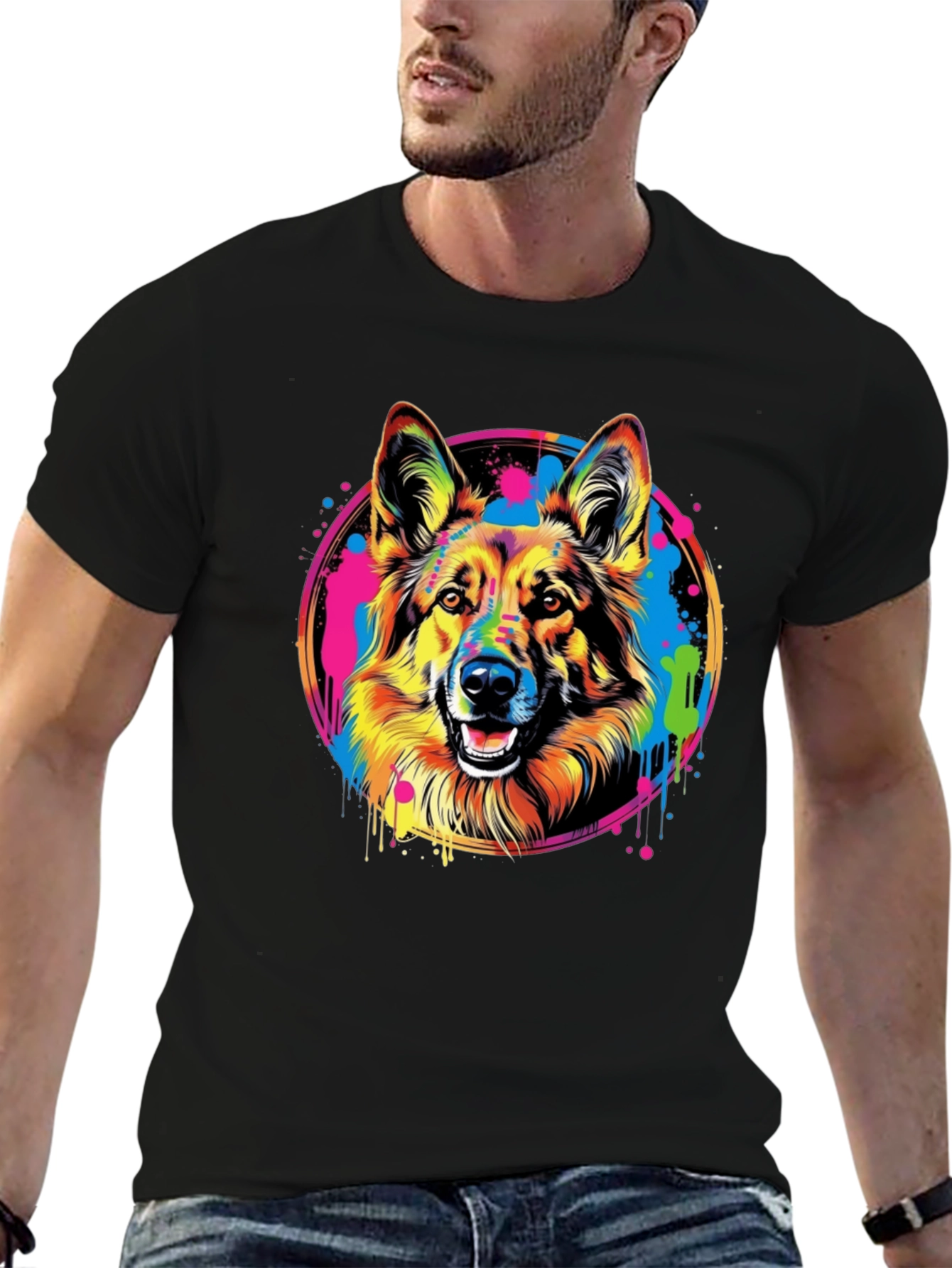 Vibrant German Shepherd Graphic Tee - Unisex