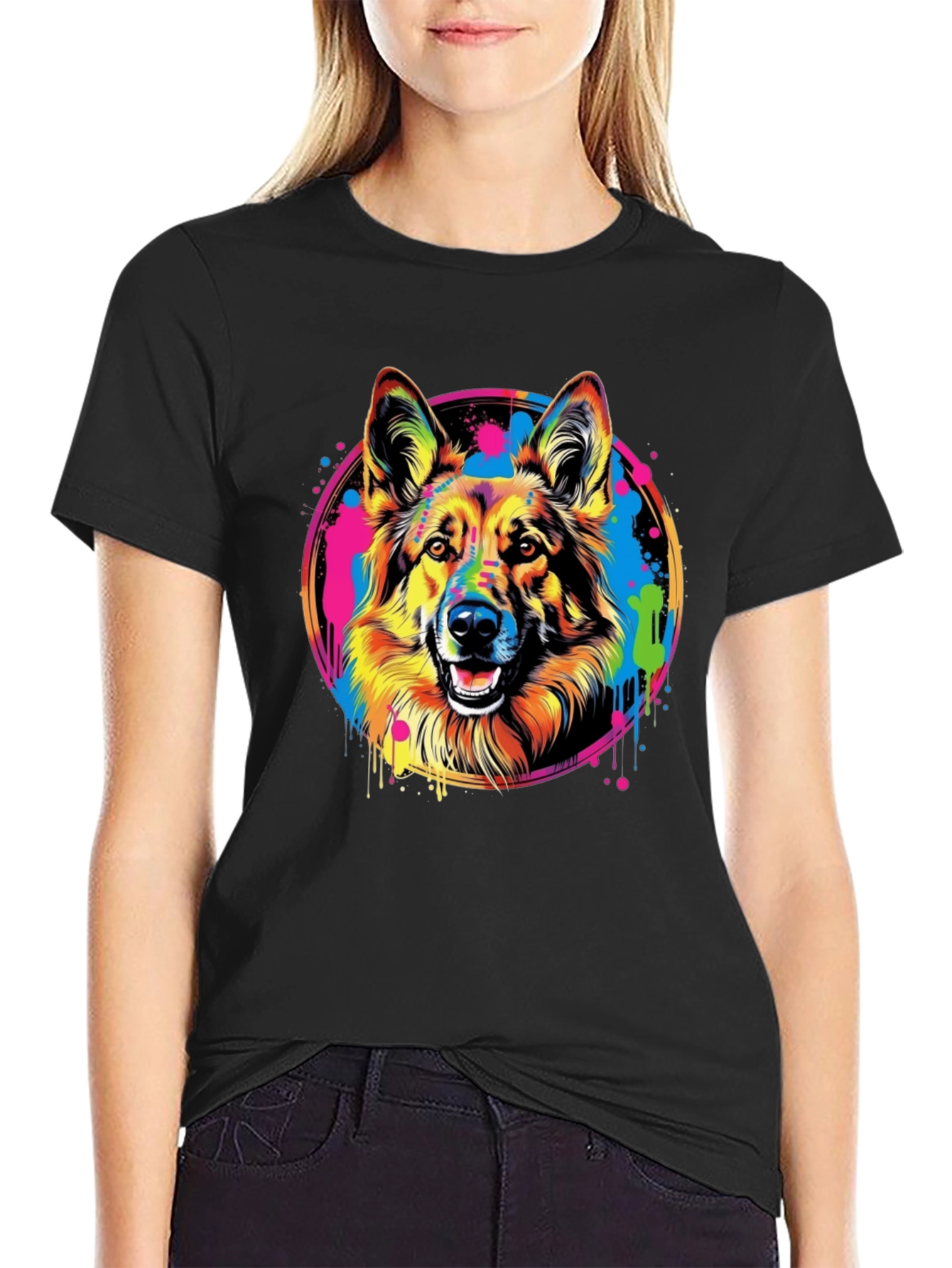 Vibrant German Shepherd Graphic Tee - Unisex