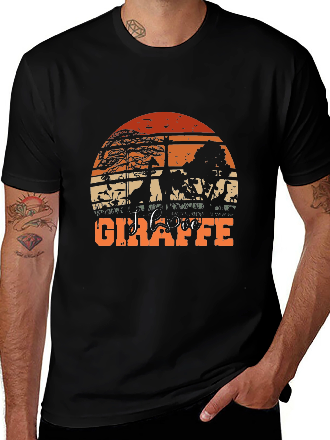 Sunset Giraffe Graphic Tee