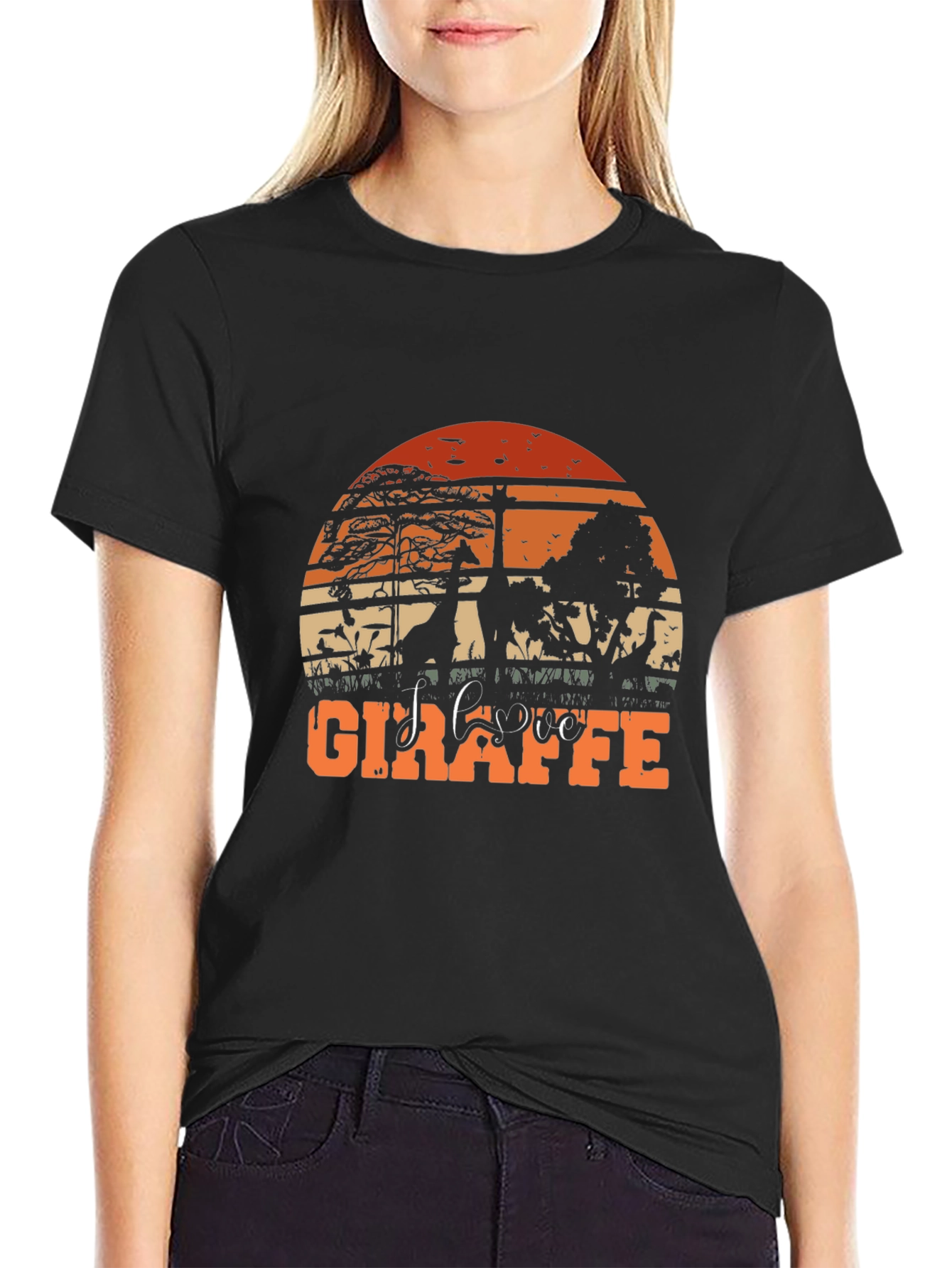 Sunset Giraffe Graphic Tee