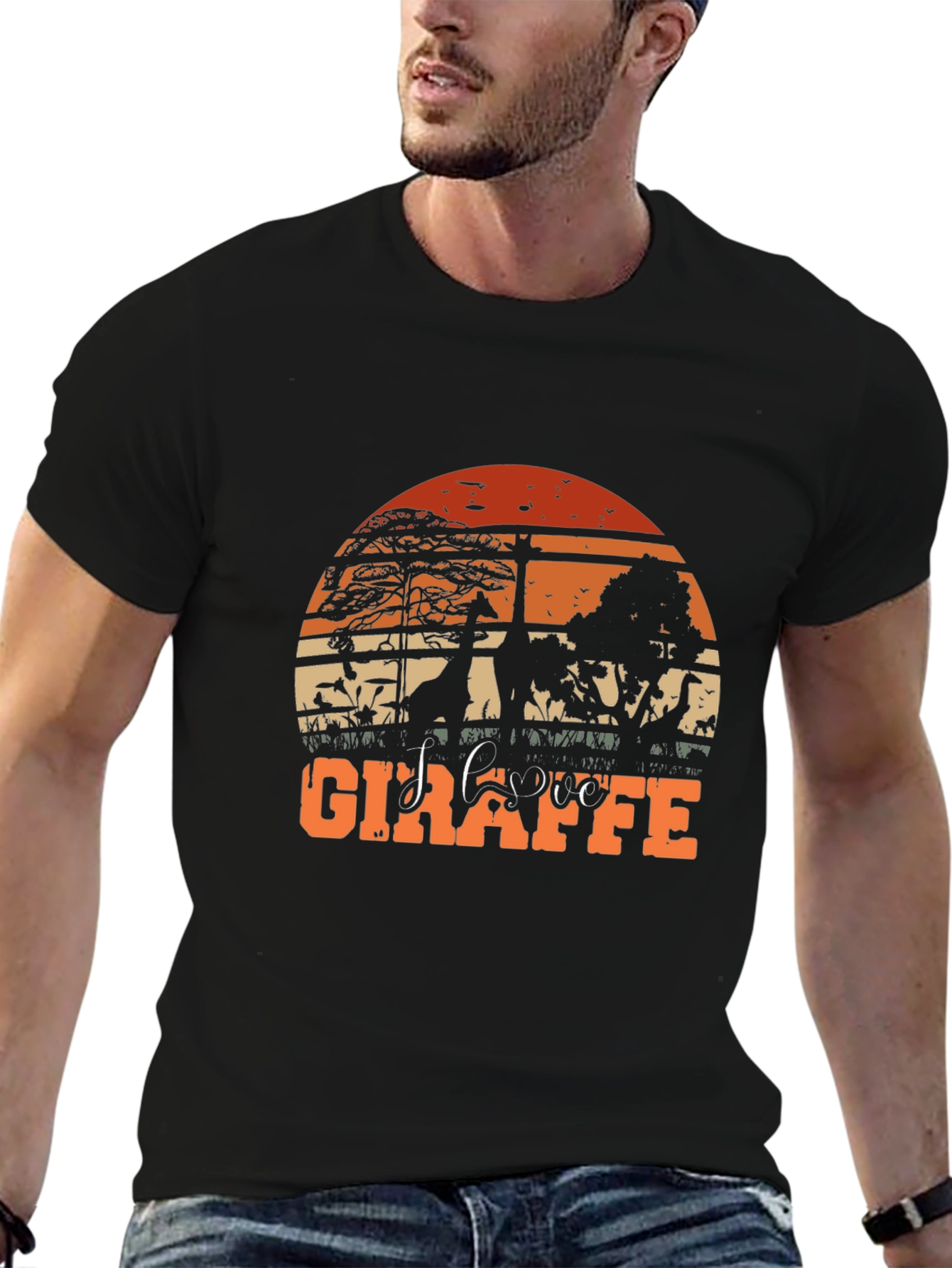 Sunset Giraffe Graphic Tee