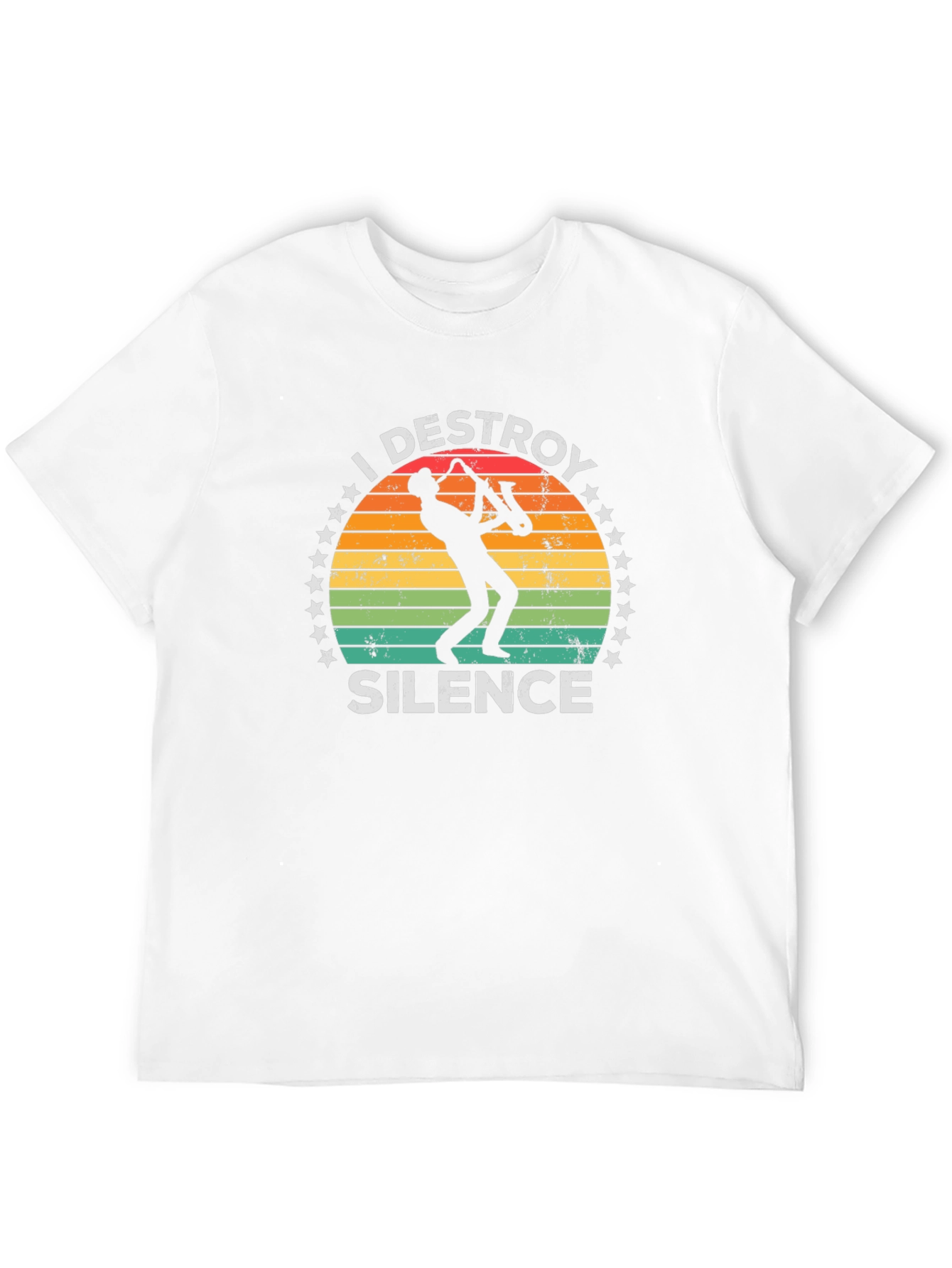 I Destroy Silence T-Shirt Saxophone Player Music Tee
