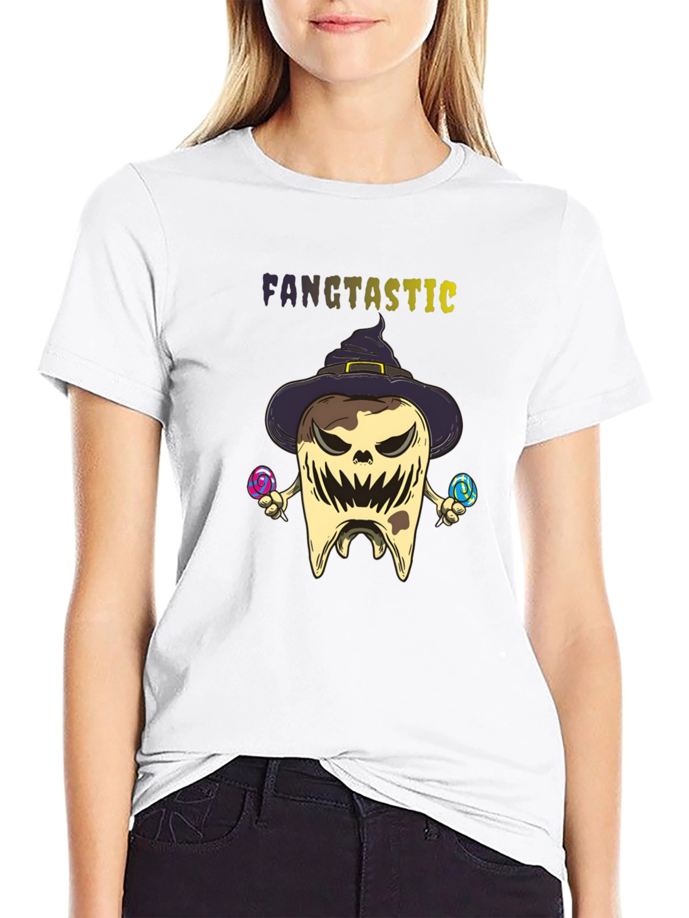 Fangtastic Halloween Tooth Graphic Tee