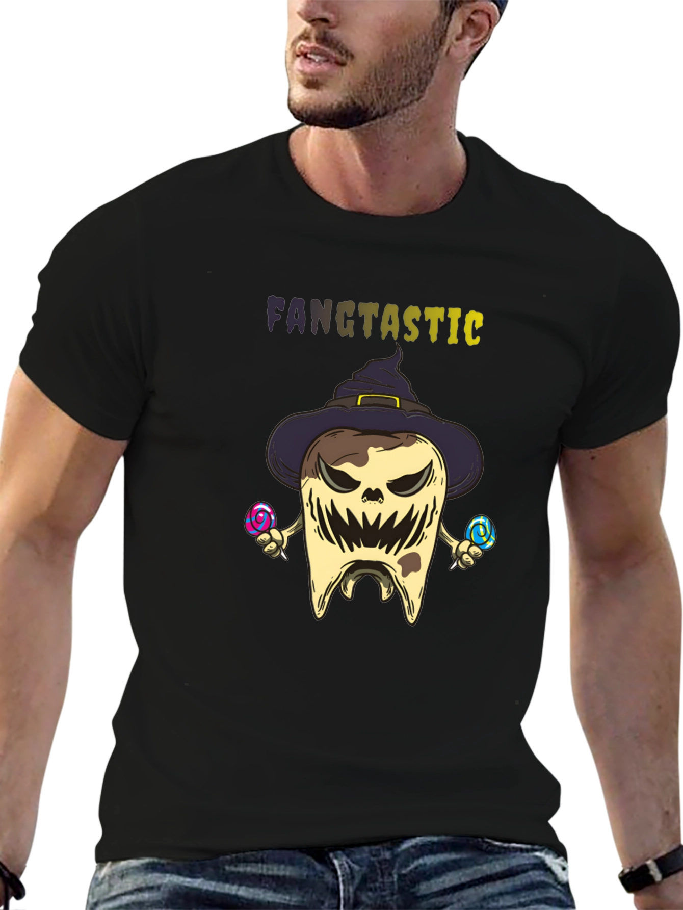 Fangtastic Halloween Tooth Graphic Tee