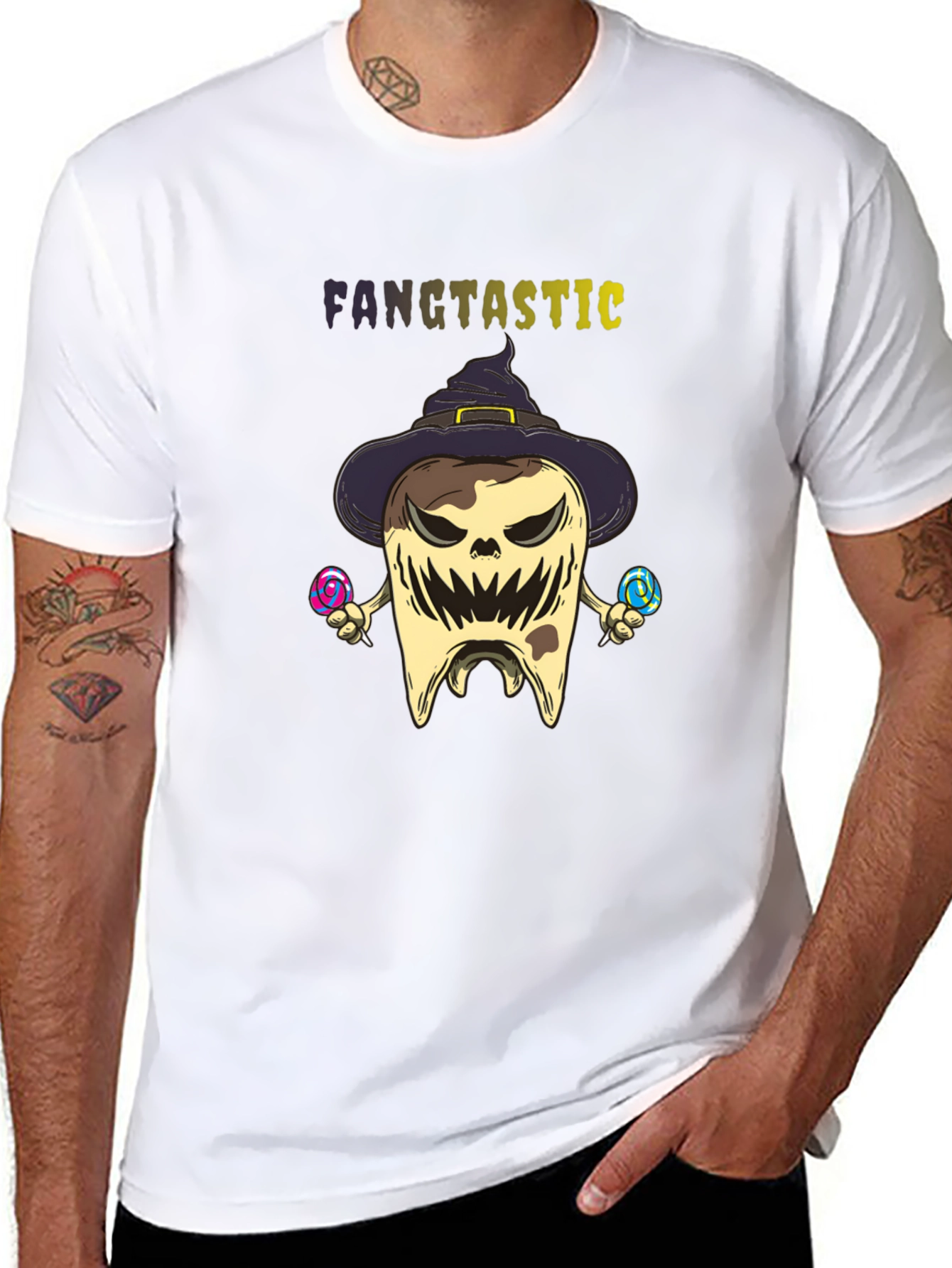 Fangtastic Halloween Tooth Graphic Tee