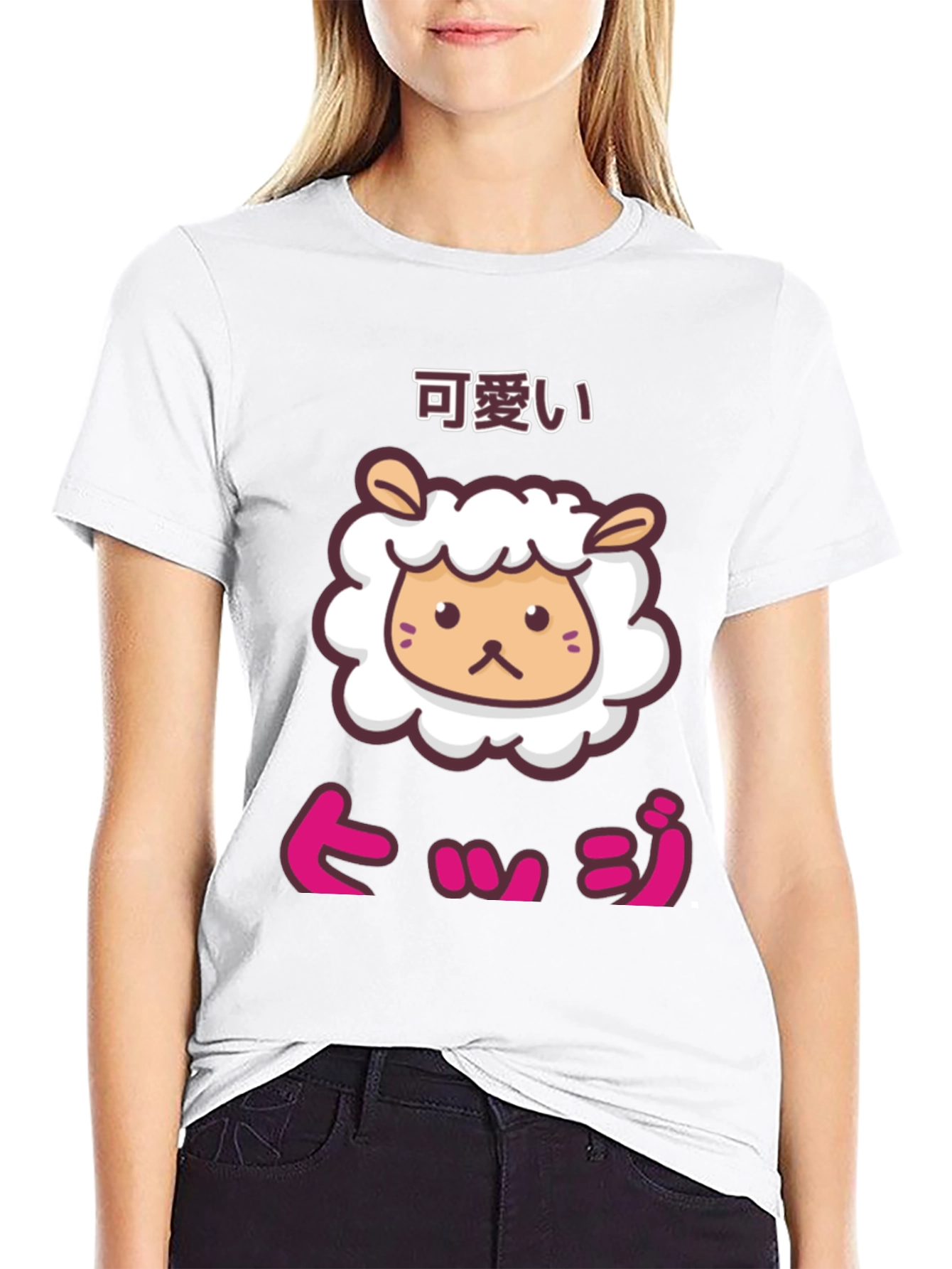 Kawaii Sheep Graphic Tee - Cute Japanese Style T-Shirt