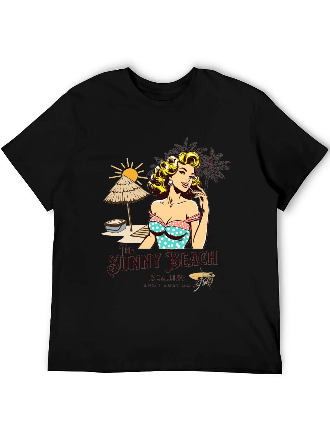 Sunny Beach Pin-Up Graphic T-Shirt