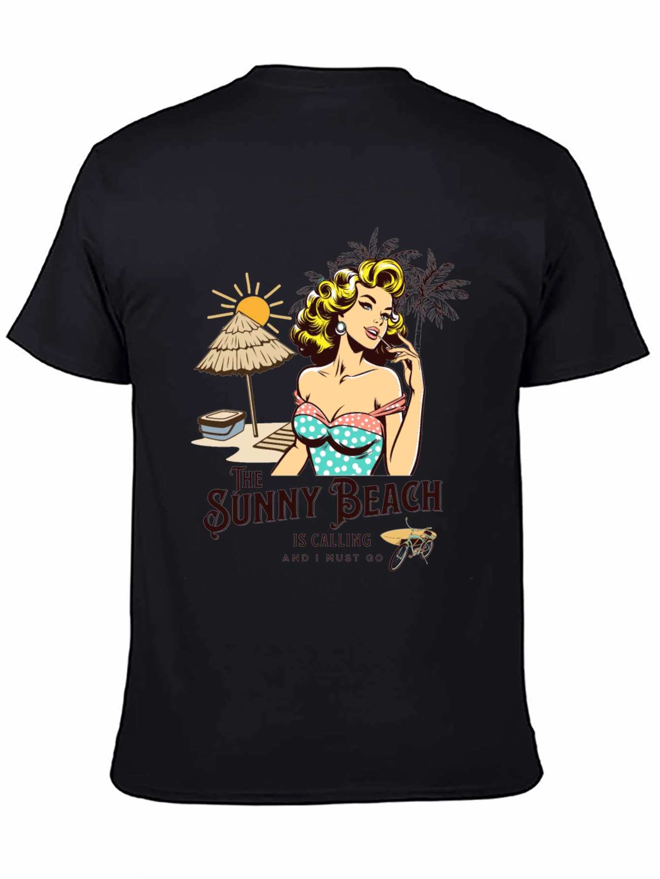 Sunny Beach Pin-Up Graphic T-Shirt