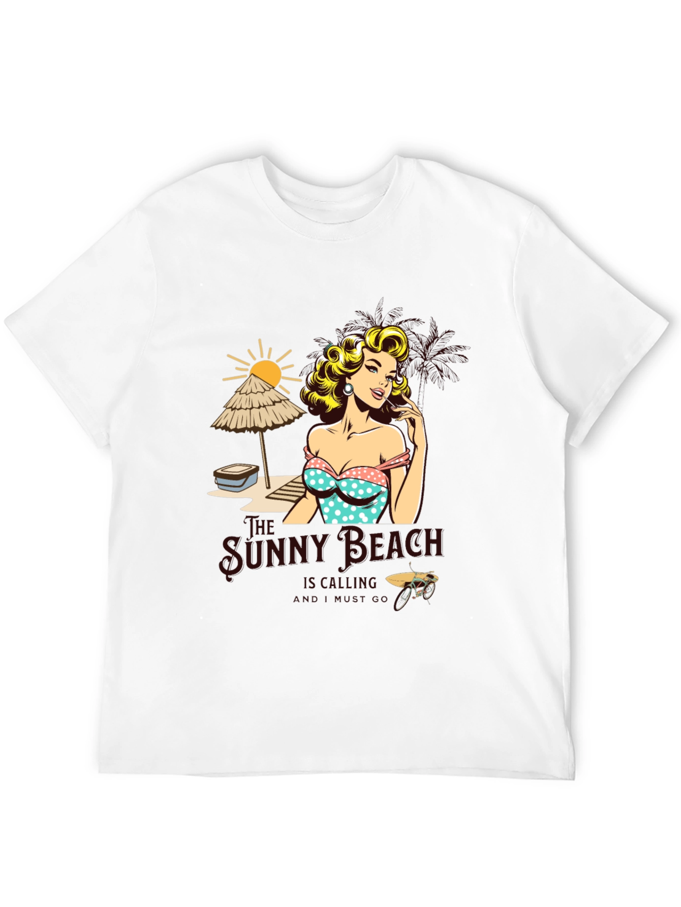 Sunny Beach Pin-Up Graphic T-Shirt