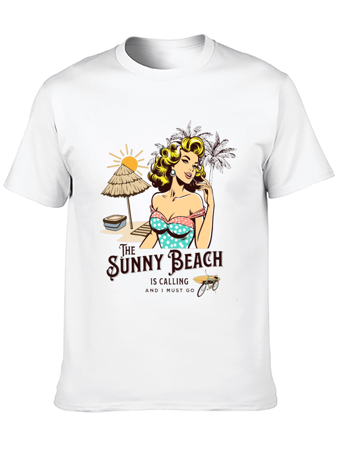 Sunny Beach Pin-Up Graphic T-Shirt